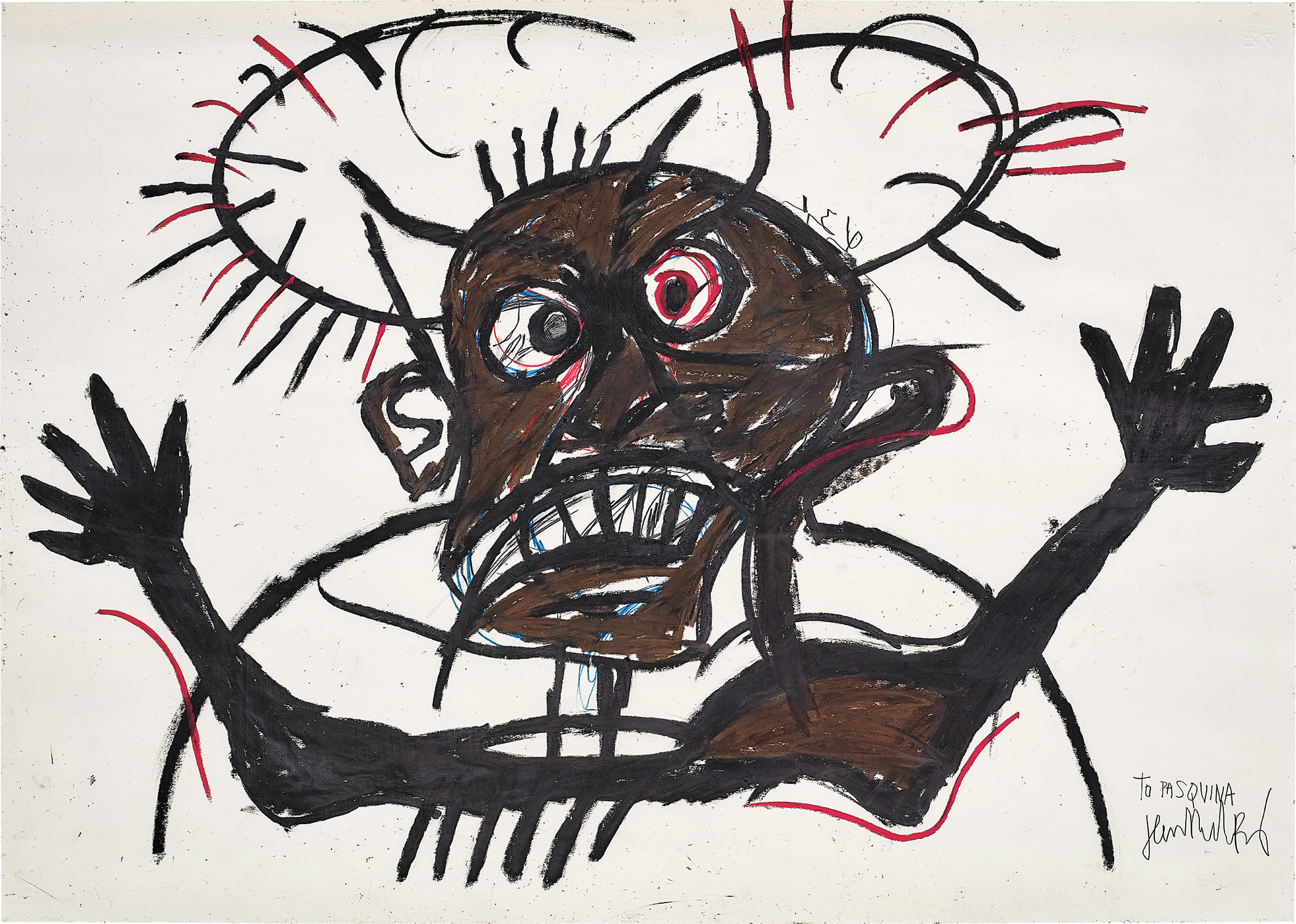 Jean-Michel Basquiat — oilstick and graphite on paper