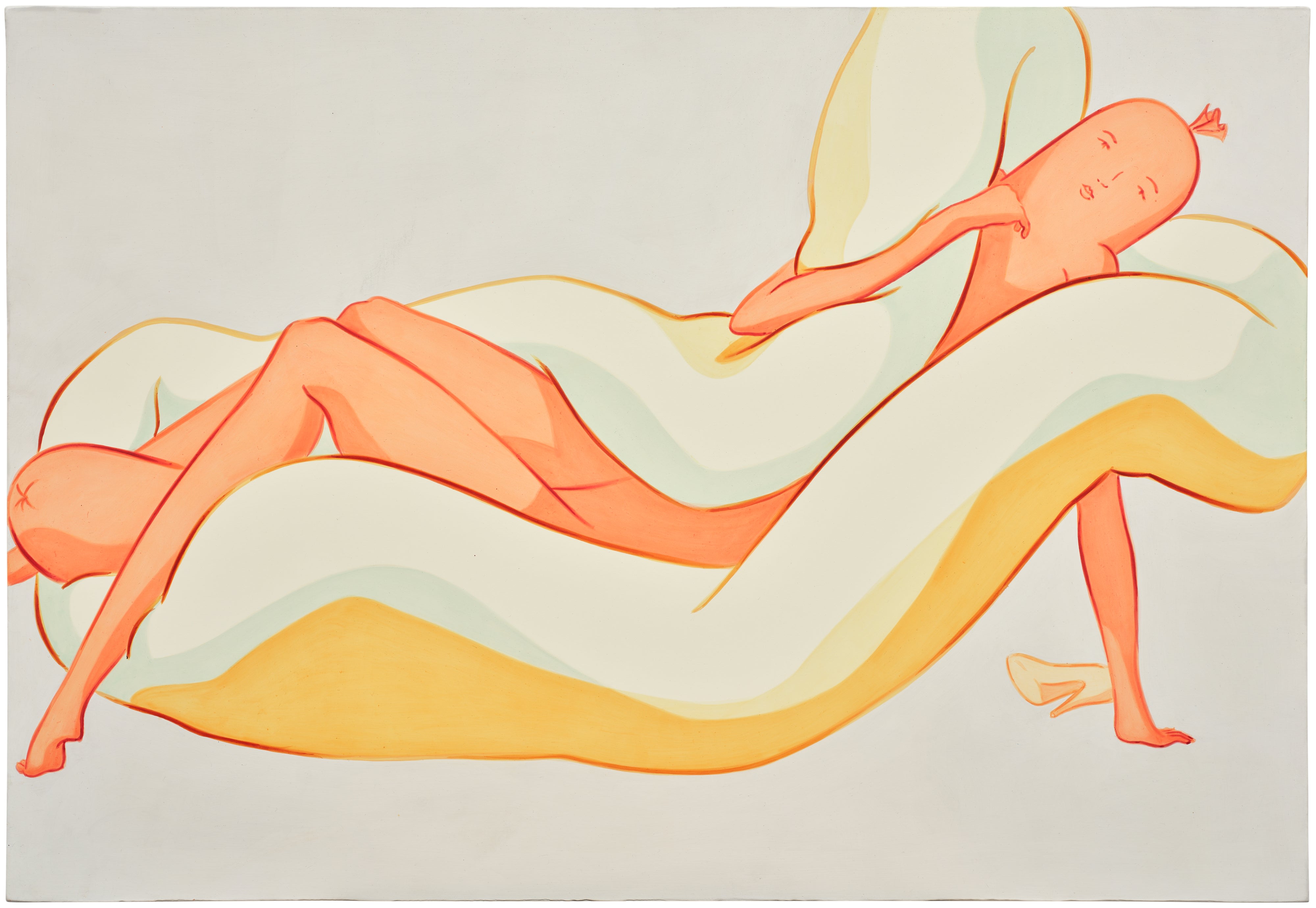 Horizontal Figure, Foot Turns Inward, Thighs Touch, Hand to Collar