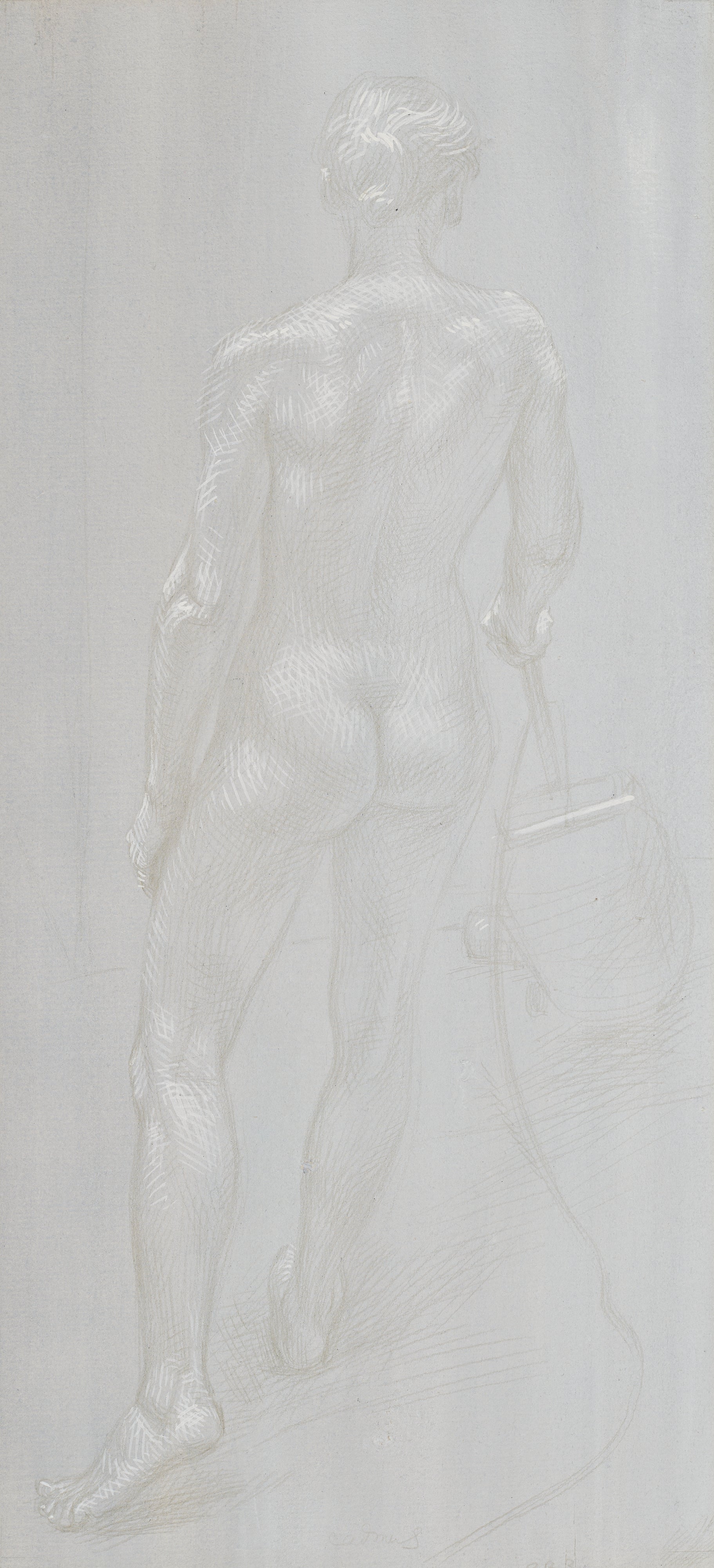 Nude Seen from Back with Vacuum Cleaner