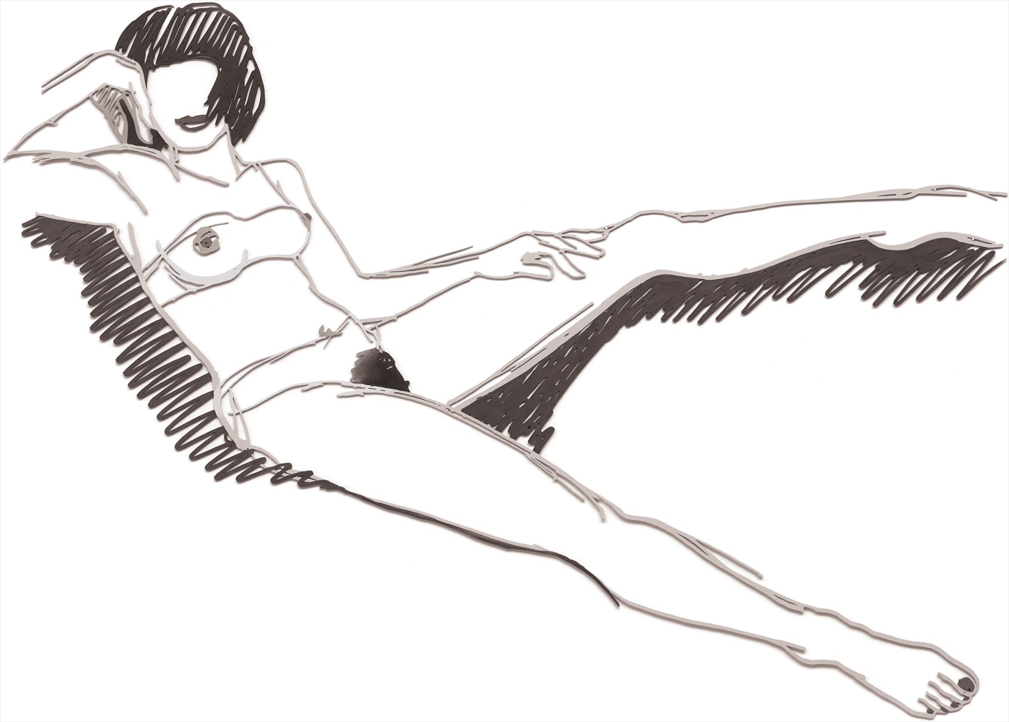 Tom Wesselmann — Monica Sitting Back with Spread Legs (Grey)