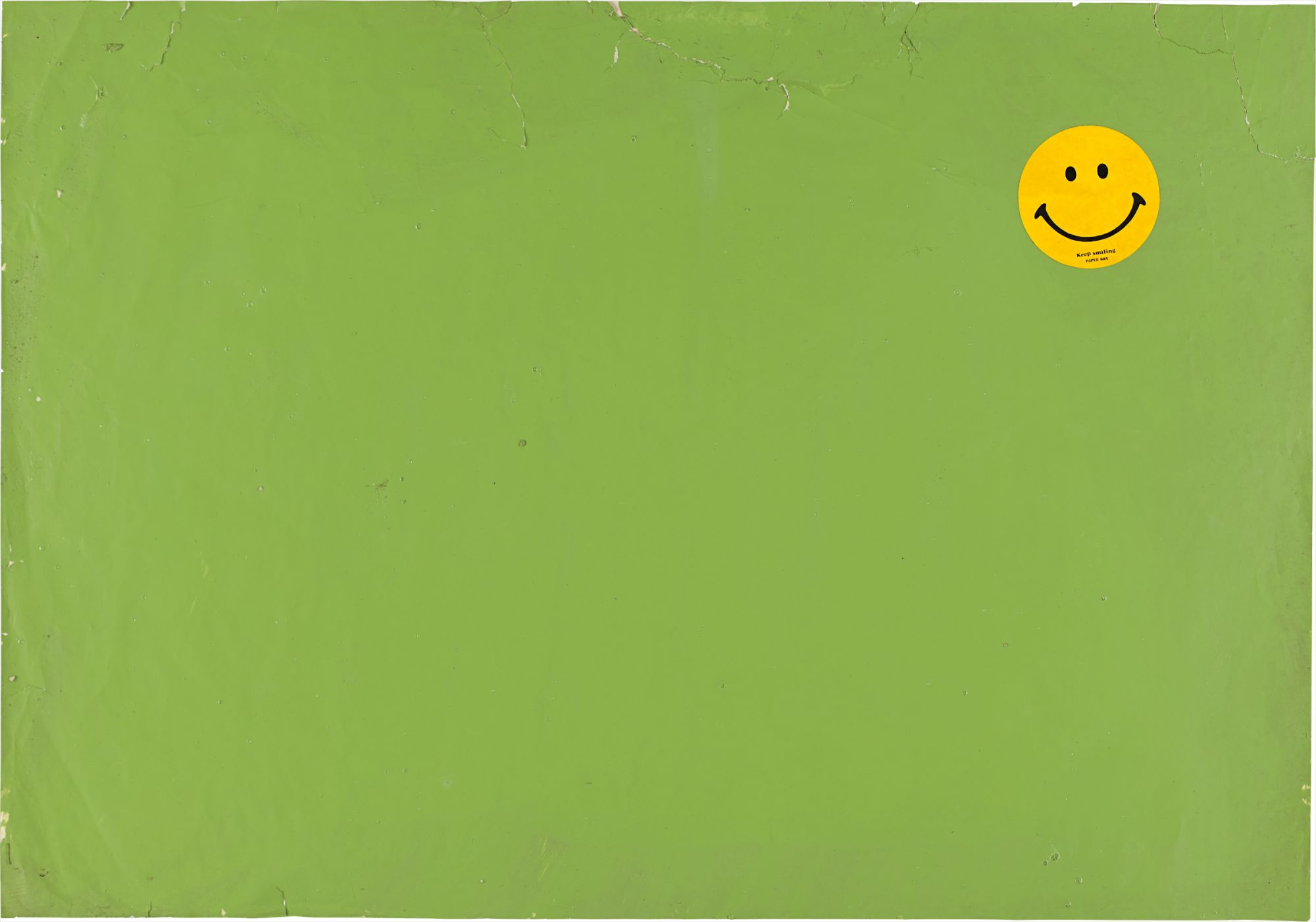 sticker and paint on paper