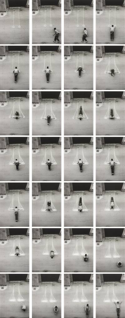 black and white photographs on Plexiglas, in 28 parts