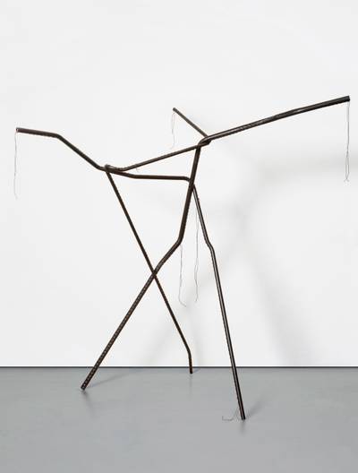 metal, black epoxy painting and black leather