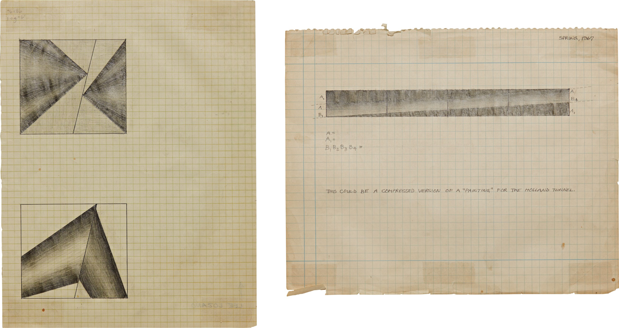 graphite on graph paper