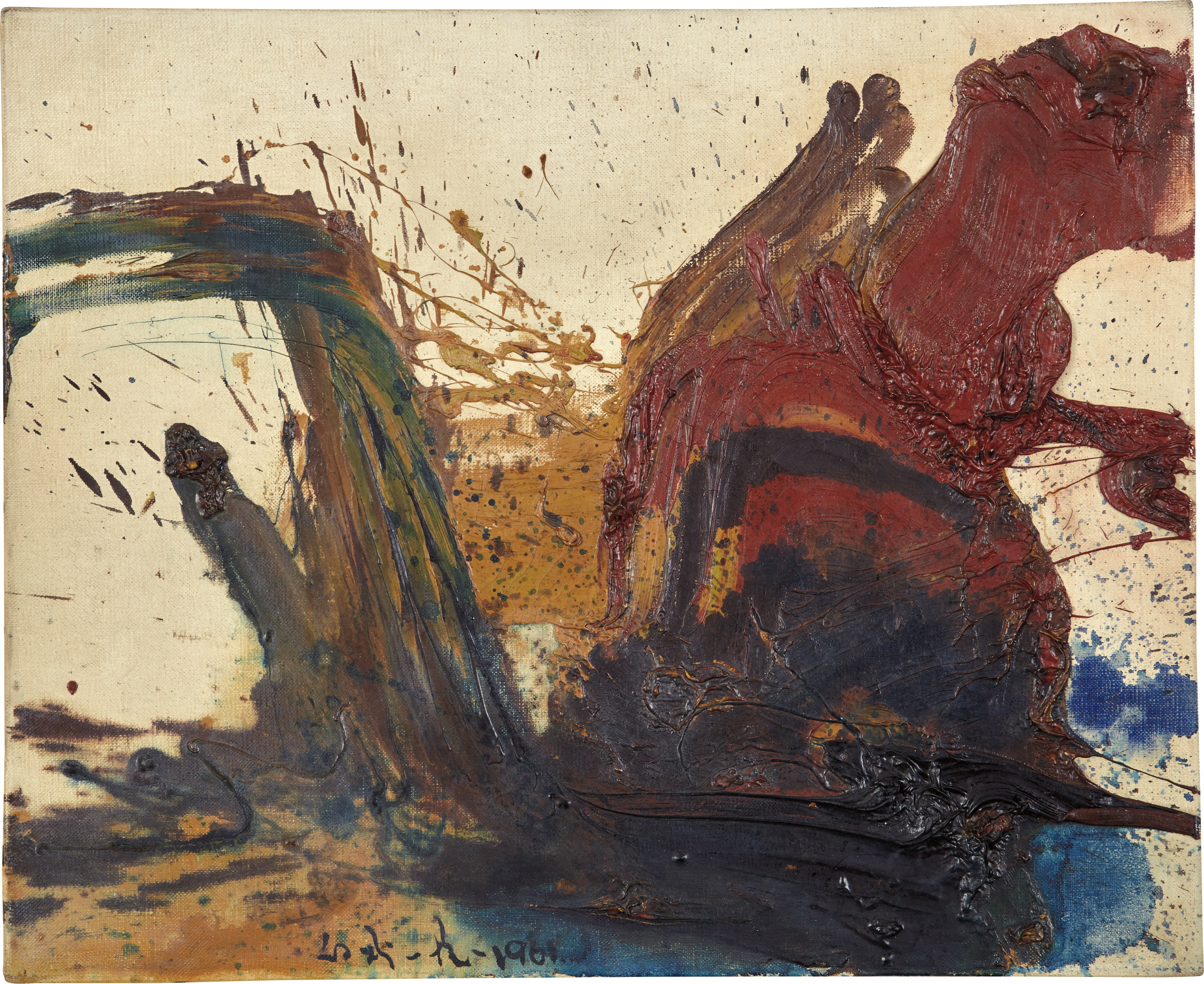Kazuo Shiraga — "In front of me lay an austere road to originality. Run forward, I thought, run and run, it won’t matter if I fall down... Let me do it with my hands, with my fingers. Then, as I ran, thinking that I was moving forward, it occurred to me: Why not feet? Why don’t I paint with my feet?"  Kazuo Shiraga, 1955