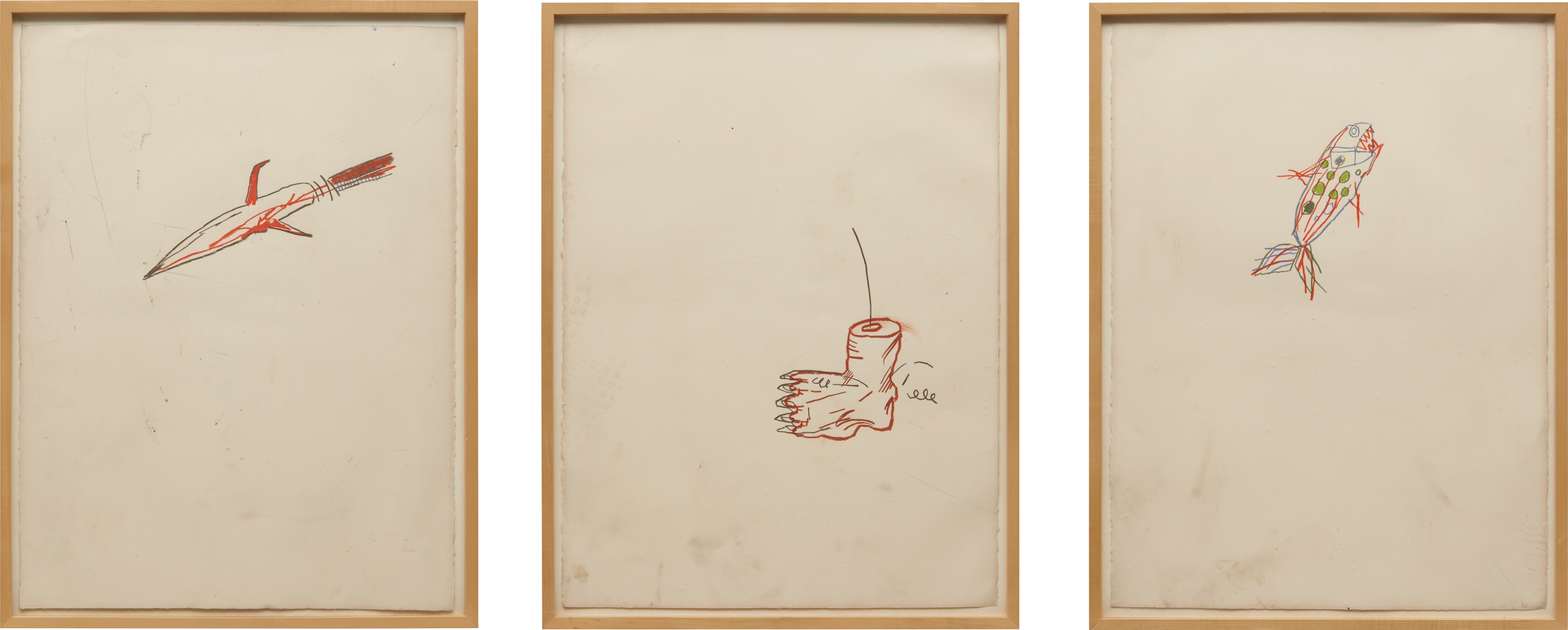 Jean-Michel Basquiat — These works are registered under inventory numbers 1904 A-C in the Annina Nosei Gallery Archive, Fales Library and Special Collections, New York.