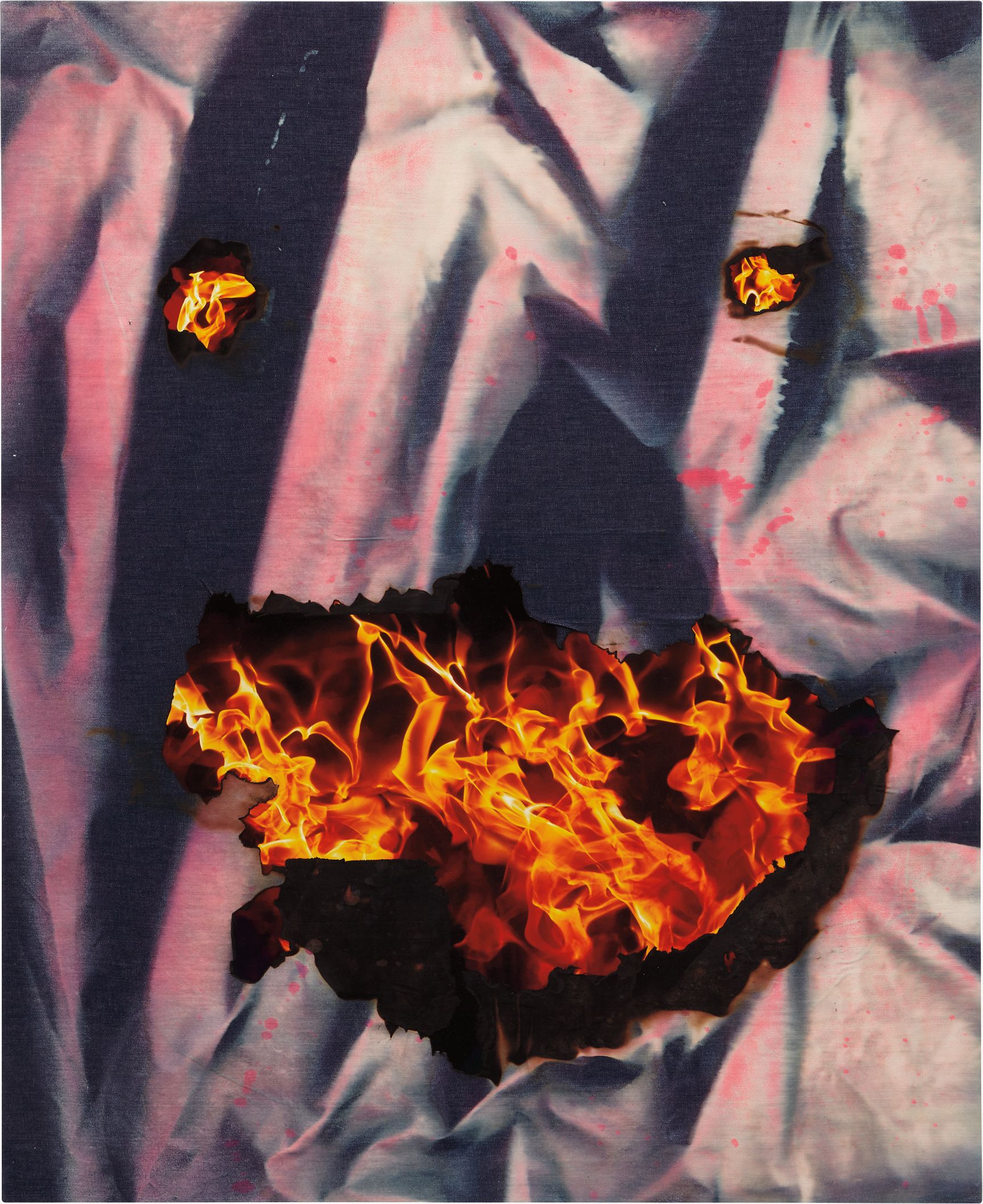 Korakrit Arunanondchai — denim, spraypaint and inkjet print on canvas