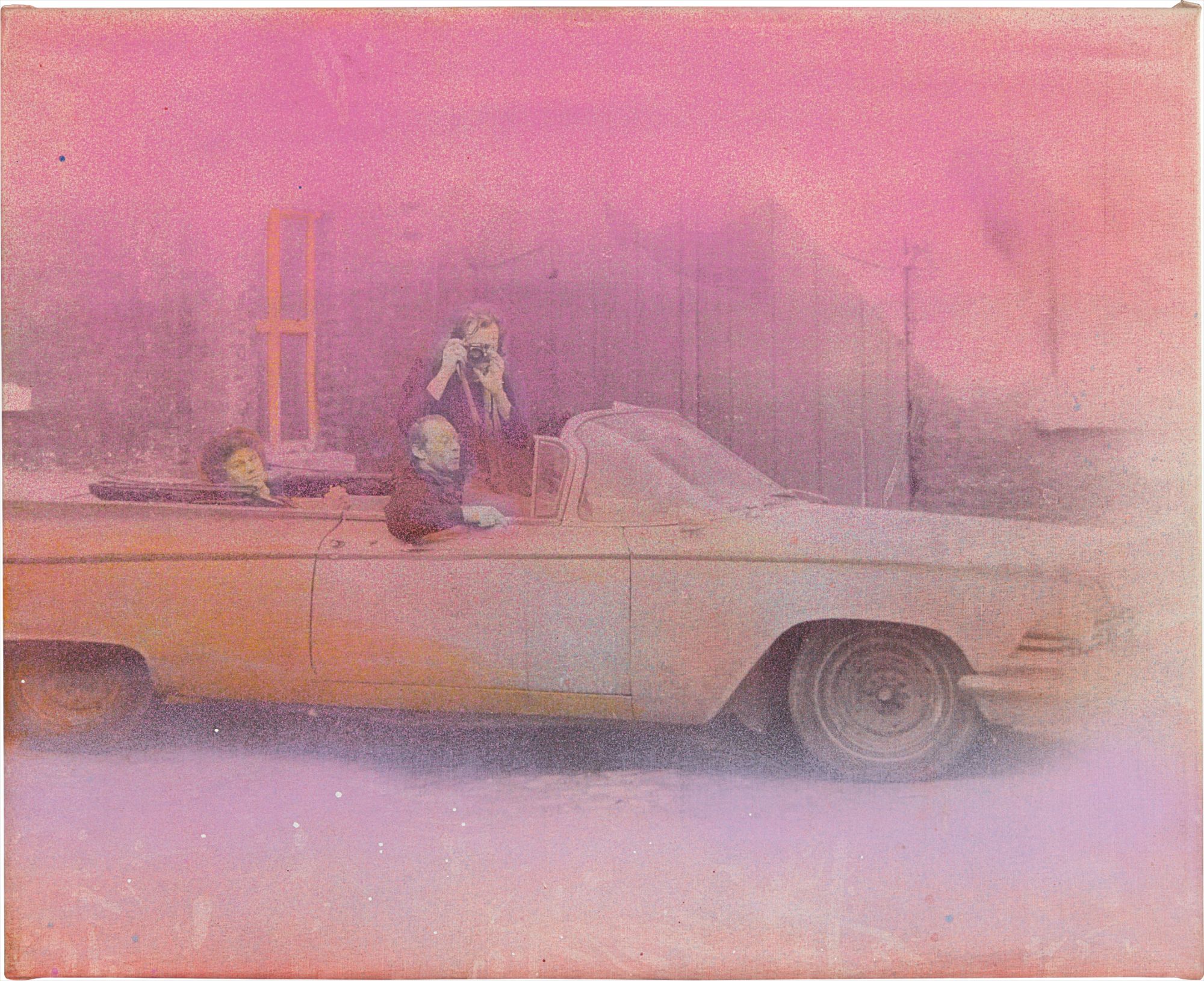 spraypaint on photosensitized canvas