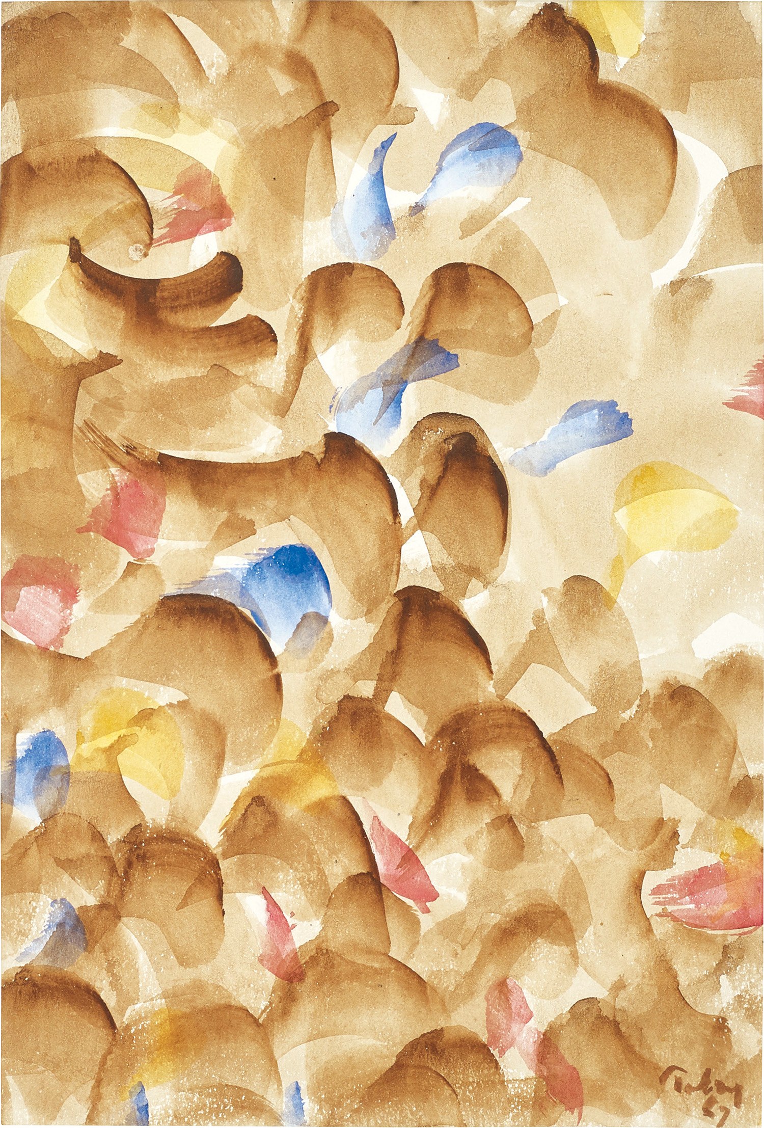 Composition with Blue and Red