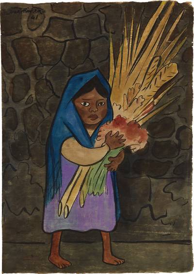 Girl Holding Flowers