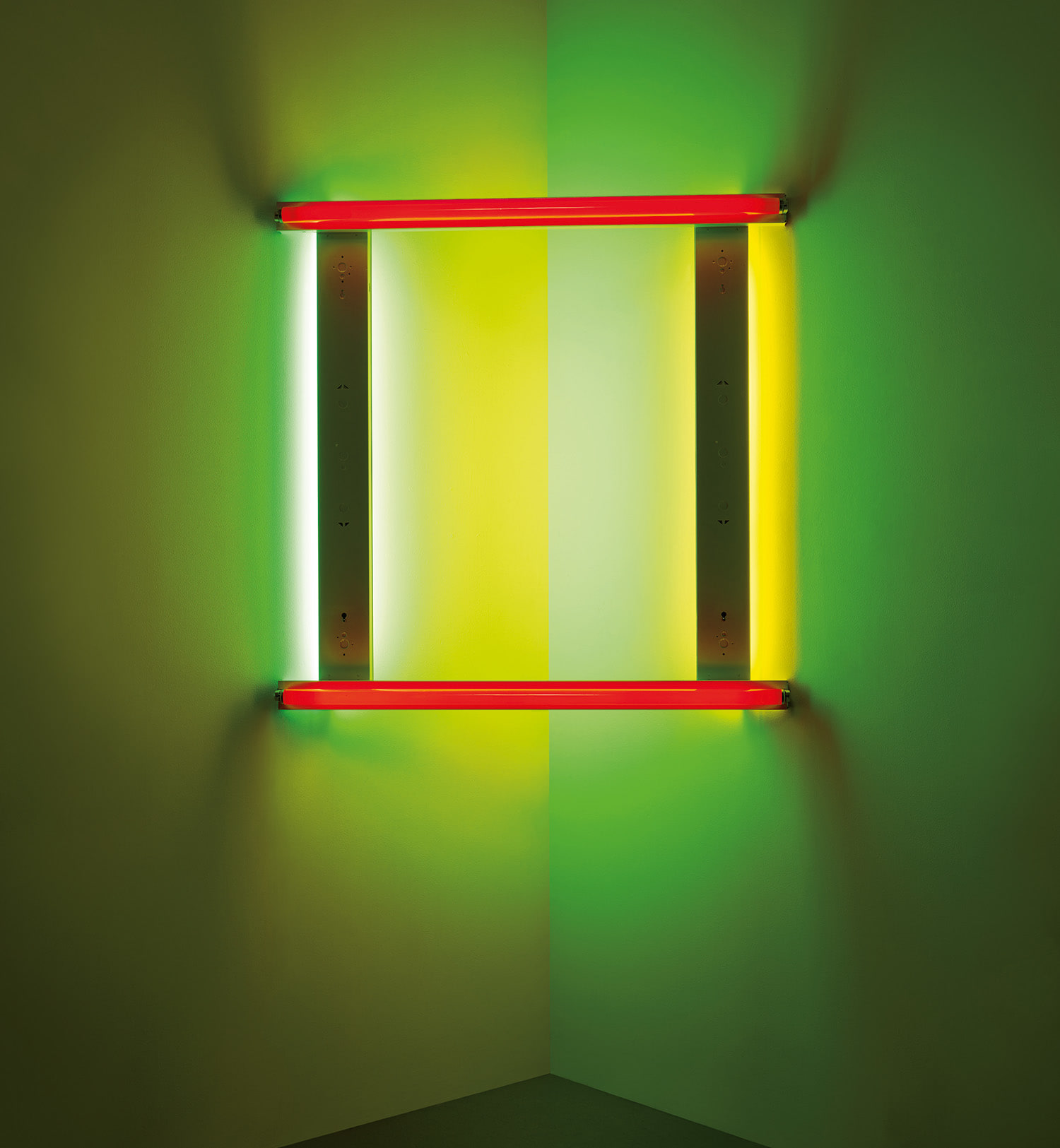 Dan Flavin — red, yellow and green fluorescent light