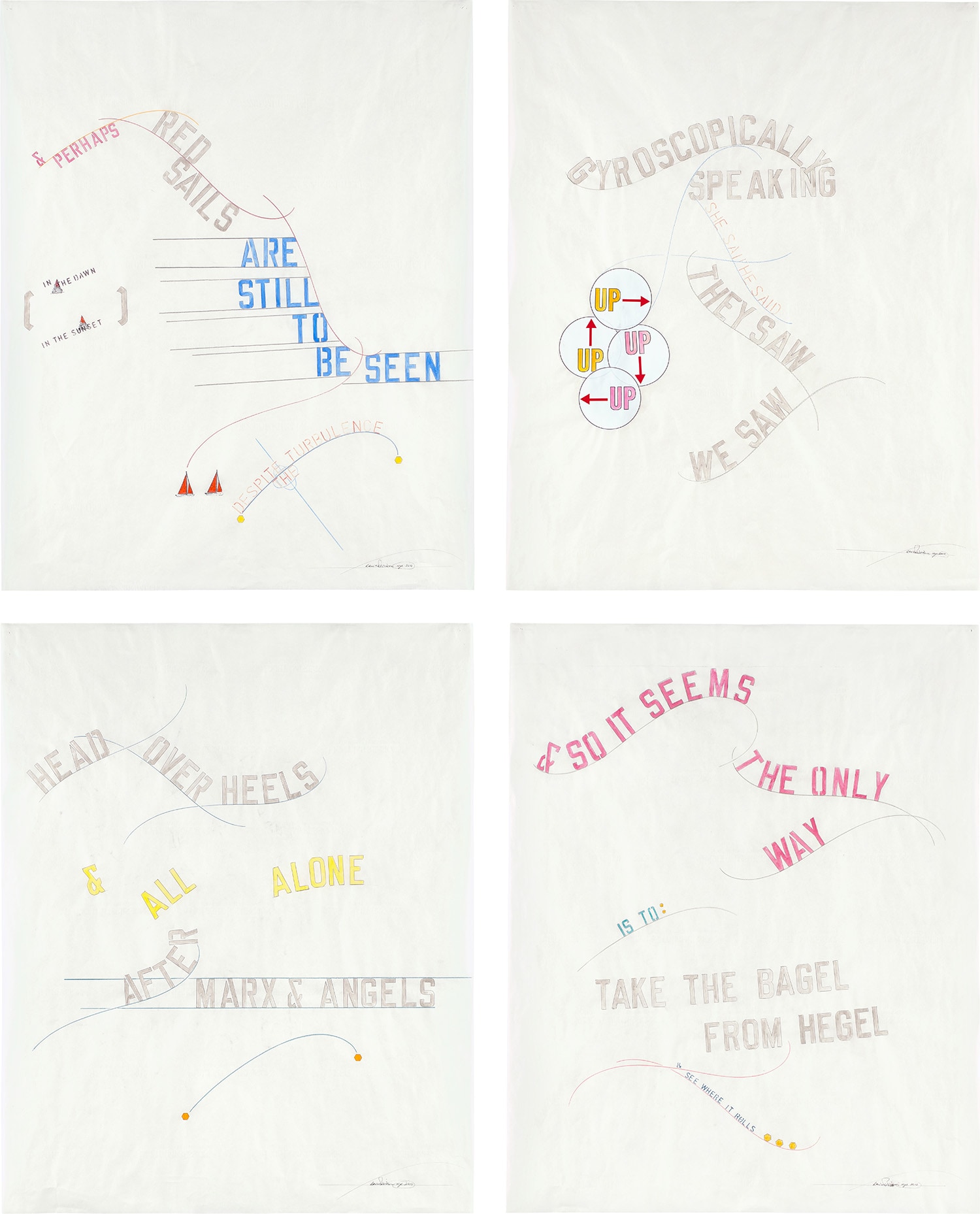 Lawrence Weiner — Preparatory Drawings For Gyroscopically Speaking