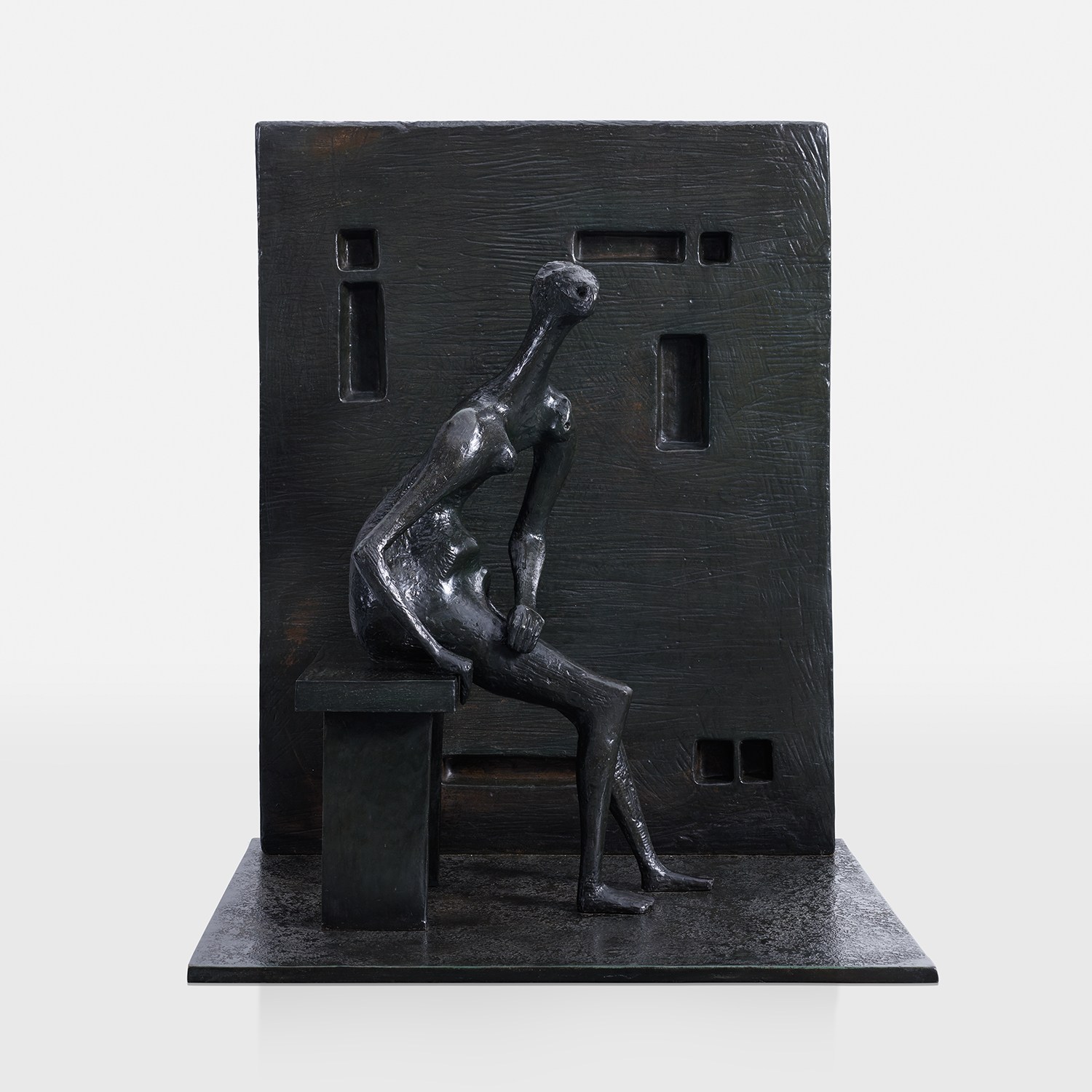 Henry Moore — Girl Seated against Square Wall