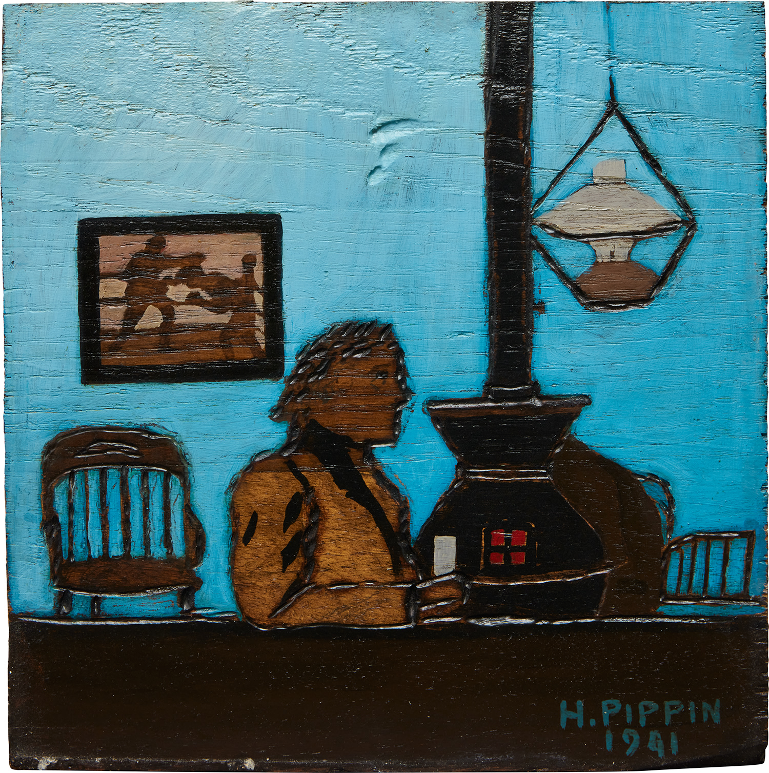 Horace Pippin — Man Seated Near Stove