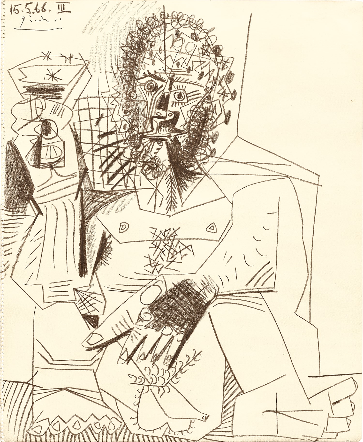 Pablo Picasso — Homme à la coupe assis