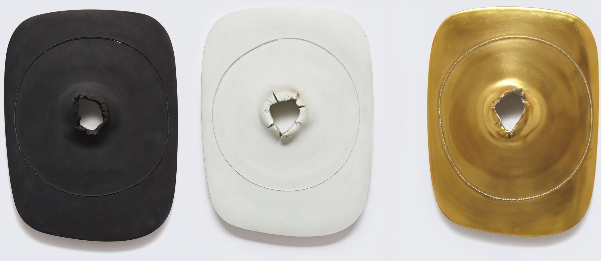 Lucio Fontana — Concetto Spaziale Cratere: three works