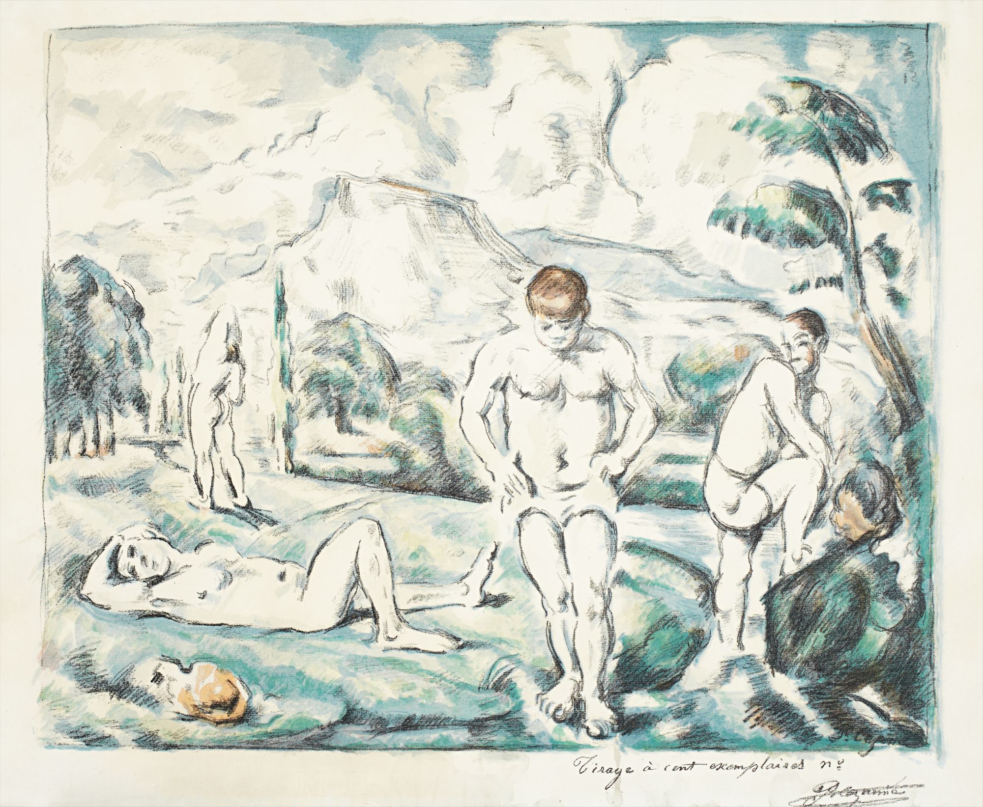 Paul Cézanne — Les baigneurs grande planche (The Large Bathers)