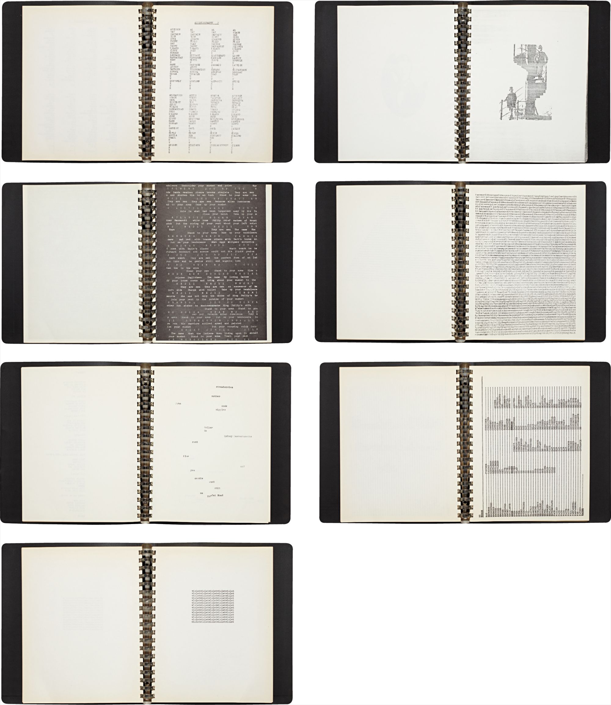 Carl Andre — Seven Books: Three Operas; A Theory of Poetry; America Drill; Passport; One Hundred Sonnets; Lyrics and Odes; and Shape and Structure