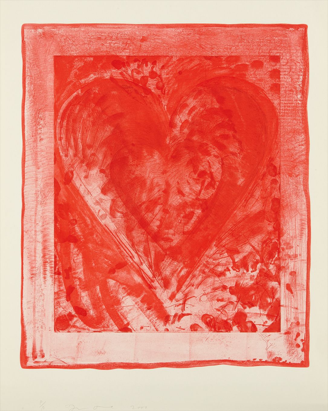 Jim Dine — Five Cardinal Reds on Top of Each other
