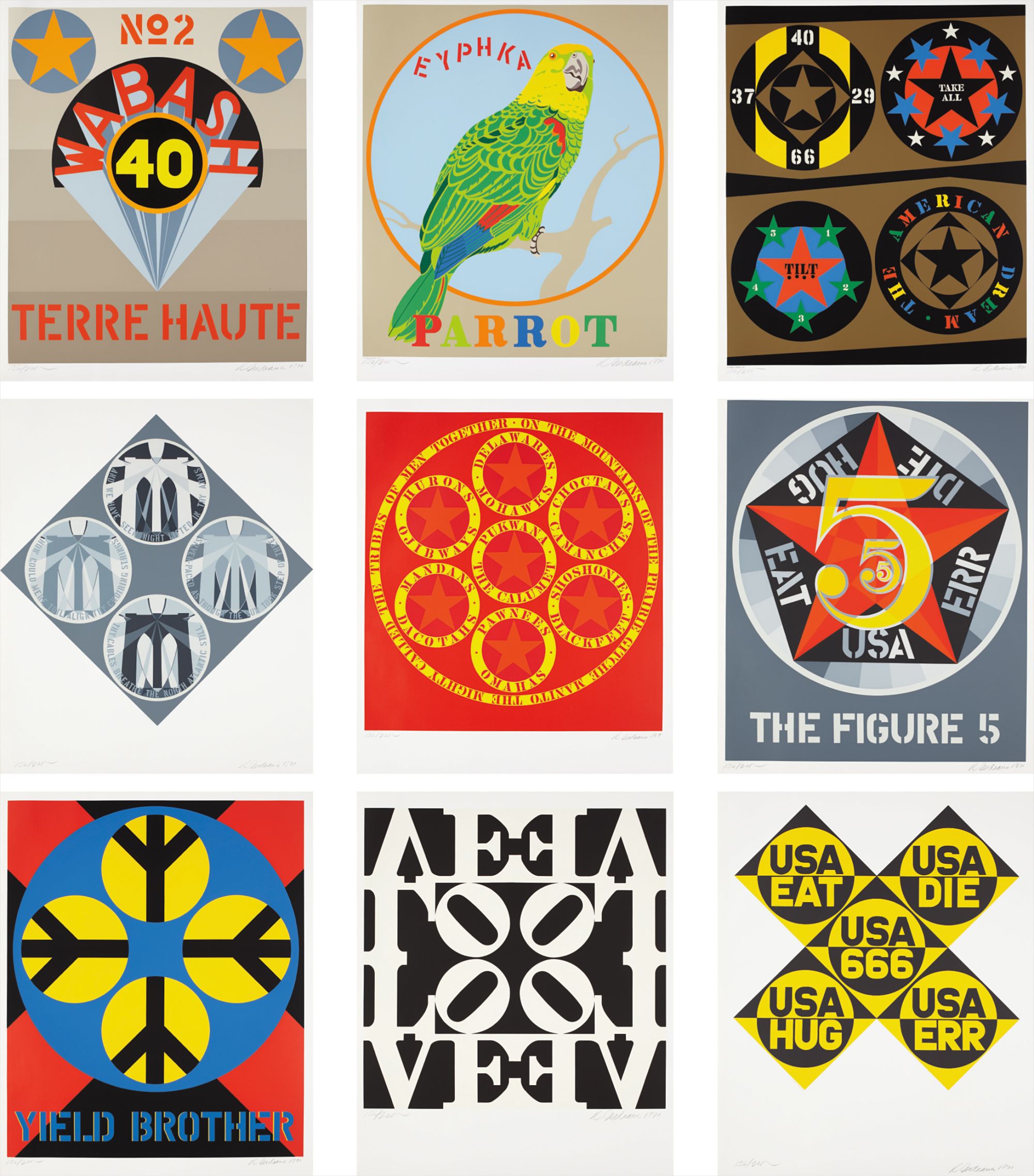 Robert Indiana — Decade: nine prints