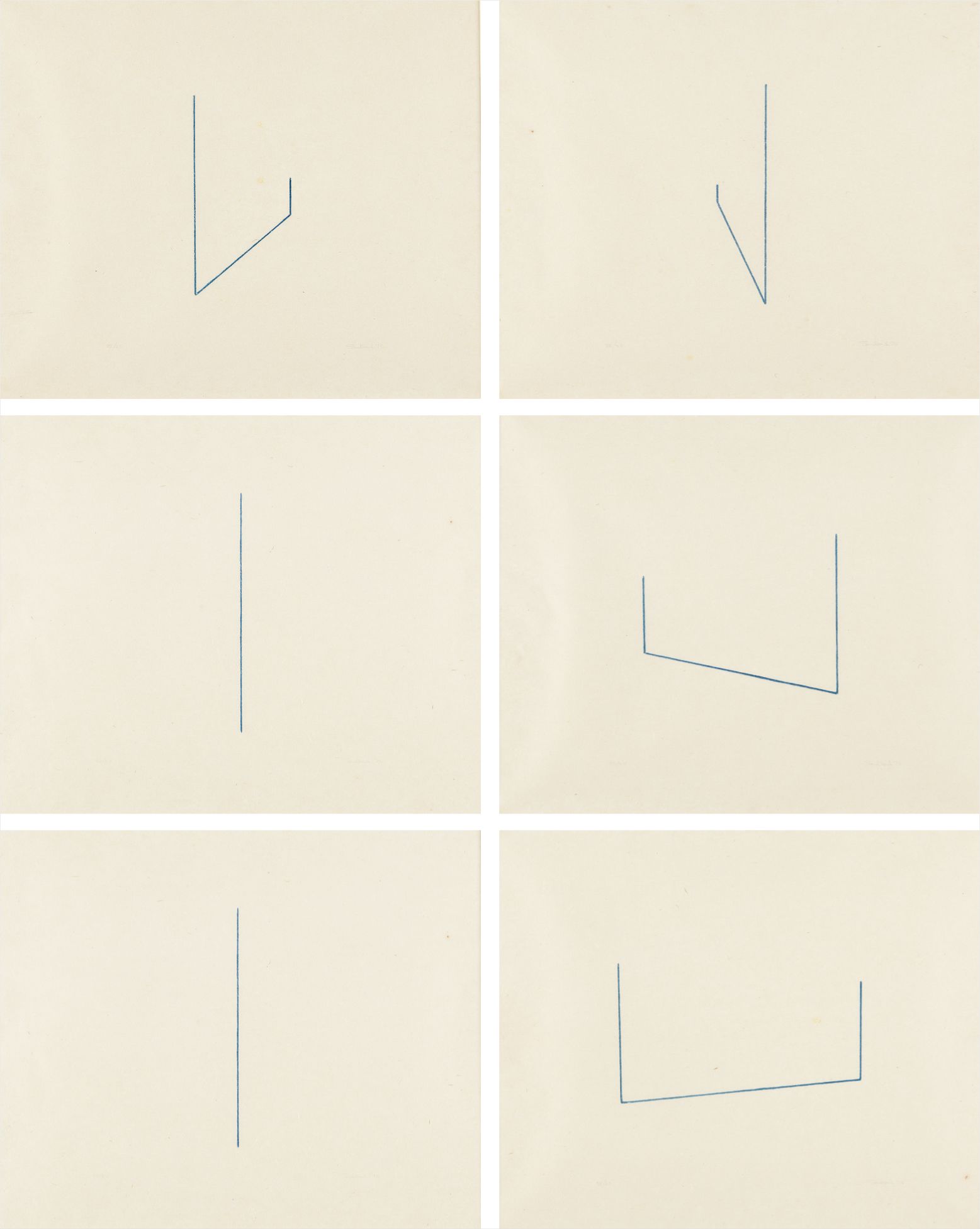 Fred Sandback — Six Lithographs (Serie von 6 lithographien)