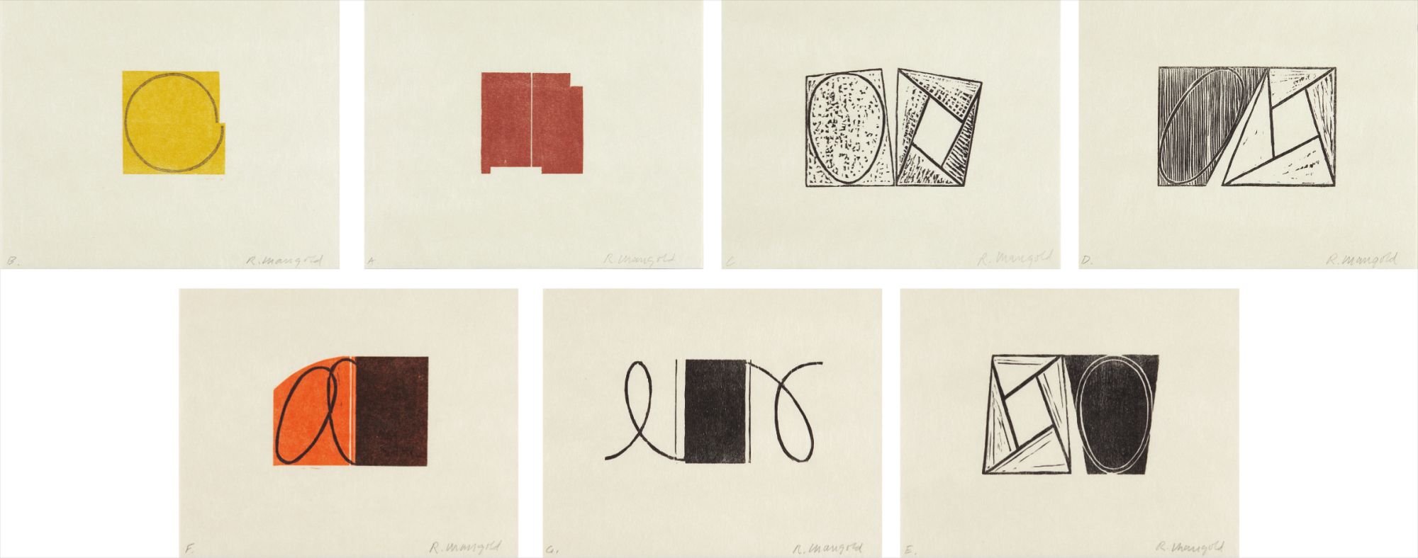 Robert Mangold — Seven Original Woodcuts;and Prints 1968-1998 Catalogue Raisonne