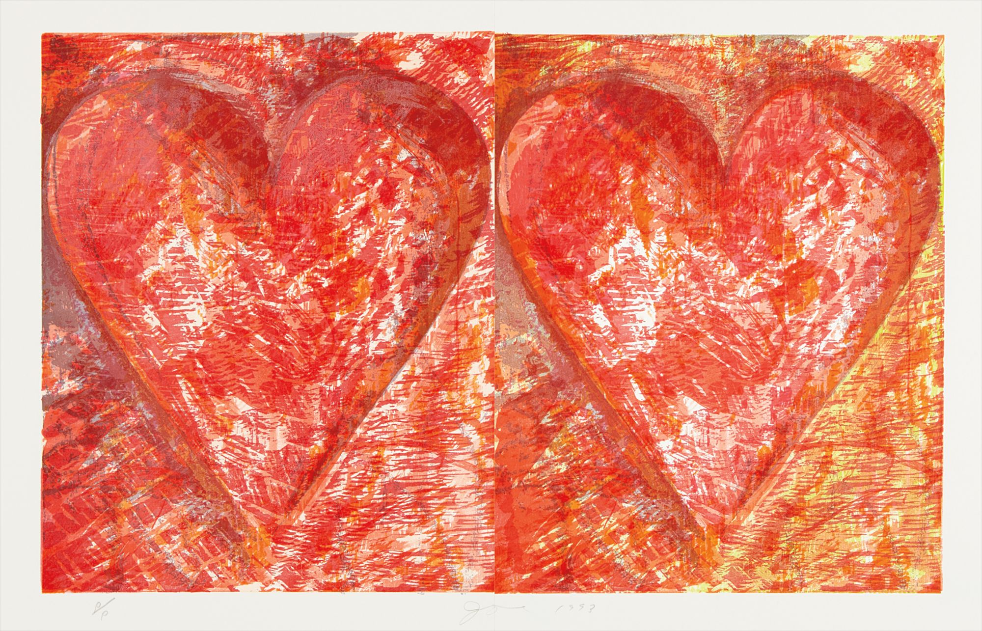Jim Dine — Two Red Hearts