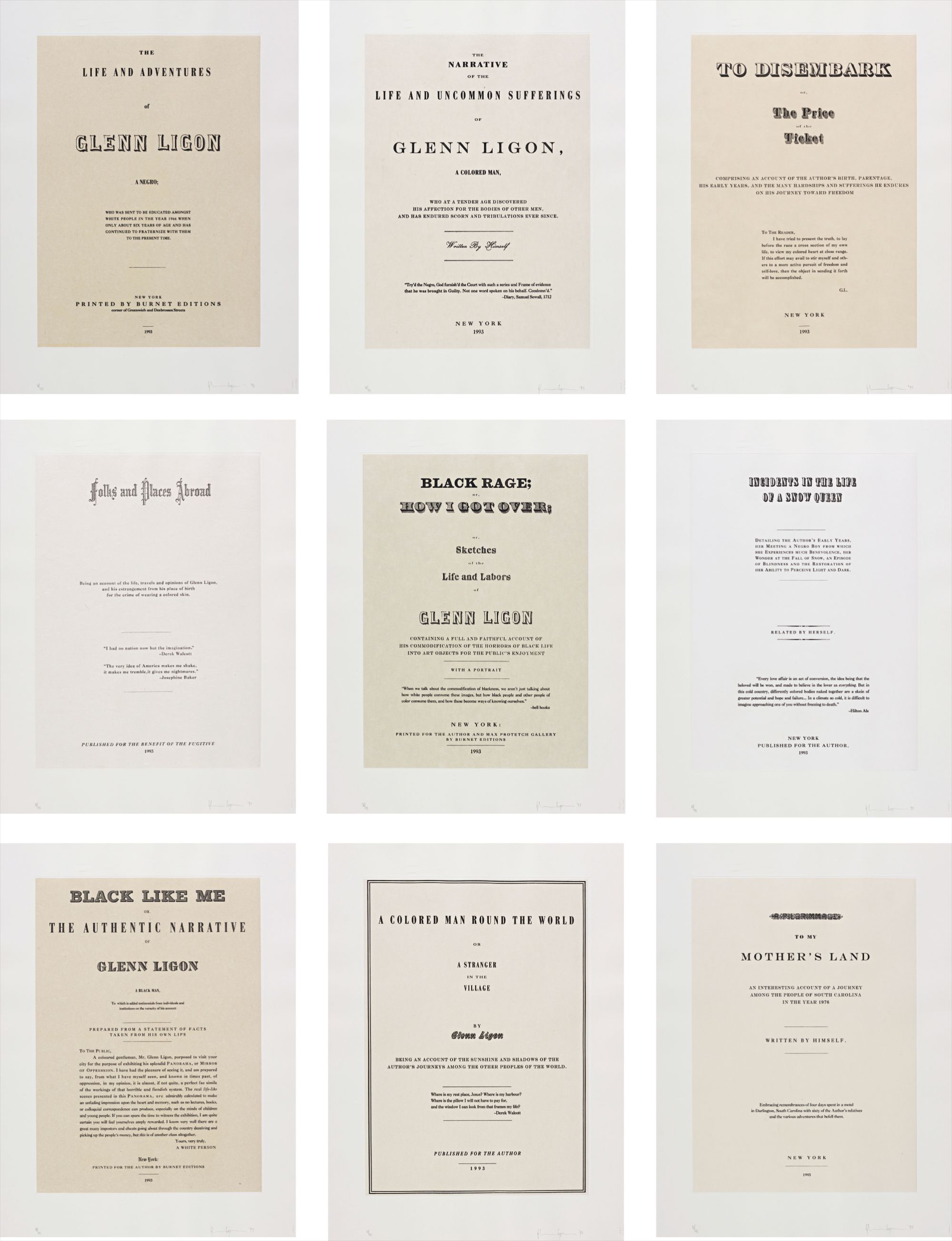 Glenn Ligon — Narratives (Disembark)