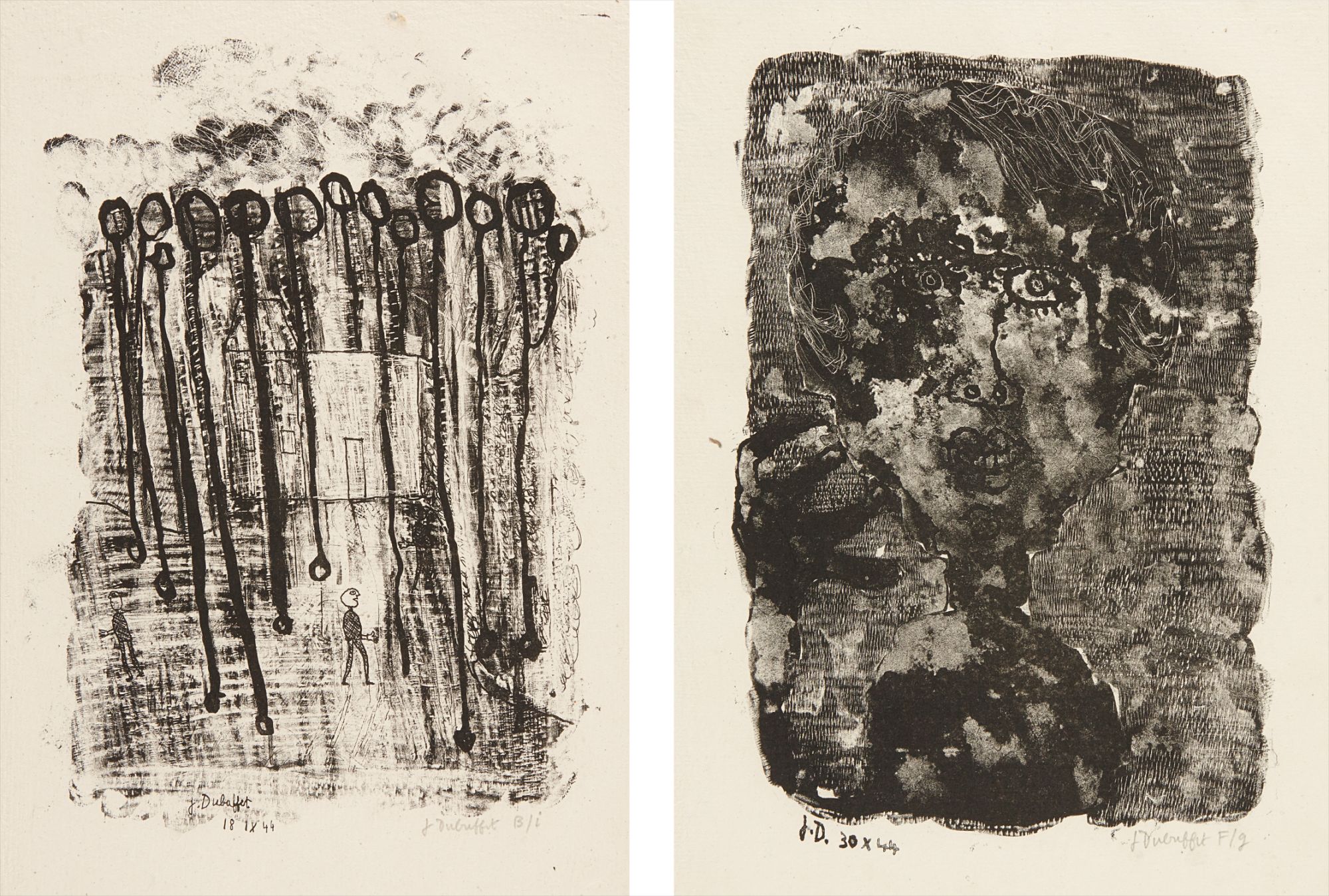 Jean Dubuffet — Maison forestière; and Sophisticated Lady, from Matière et Mémoire