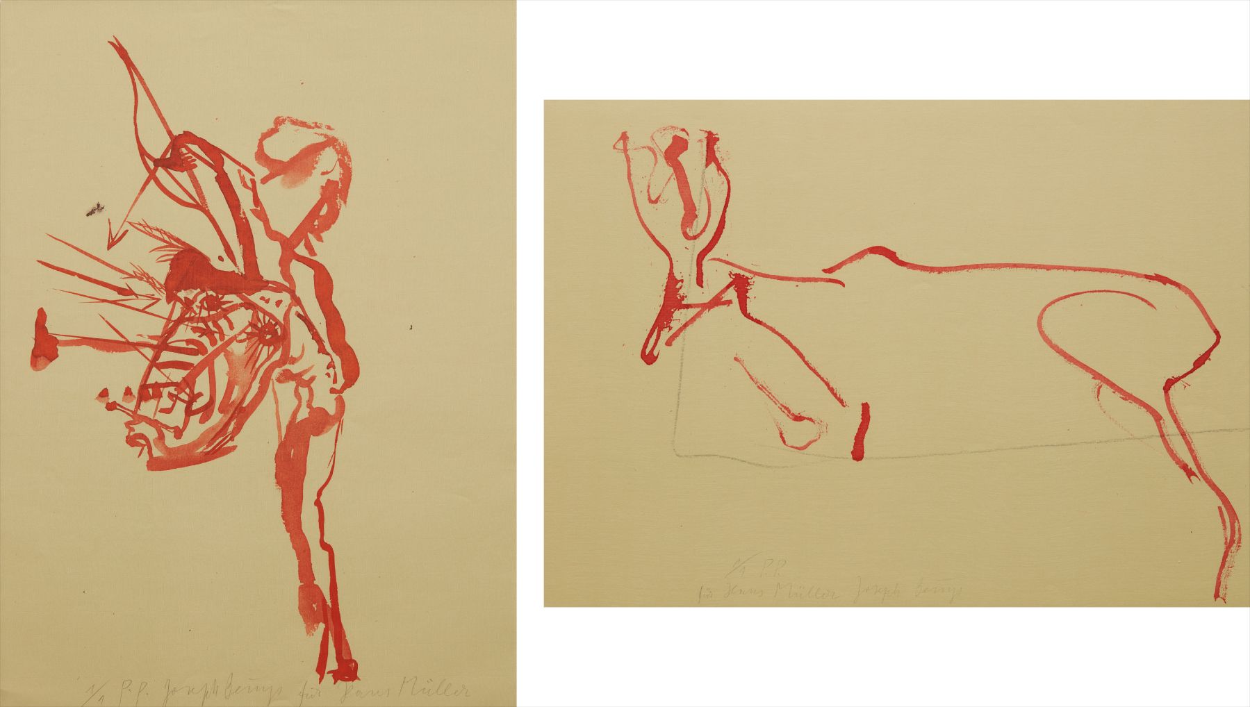 Joseph Beuys — Trace I: Hirsch; and Indianer mit Pfeilen beschossen