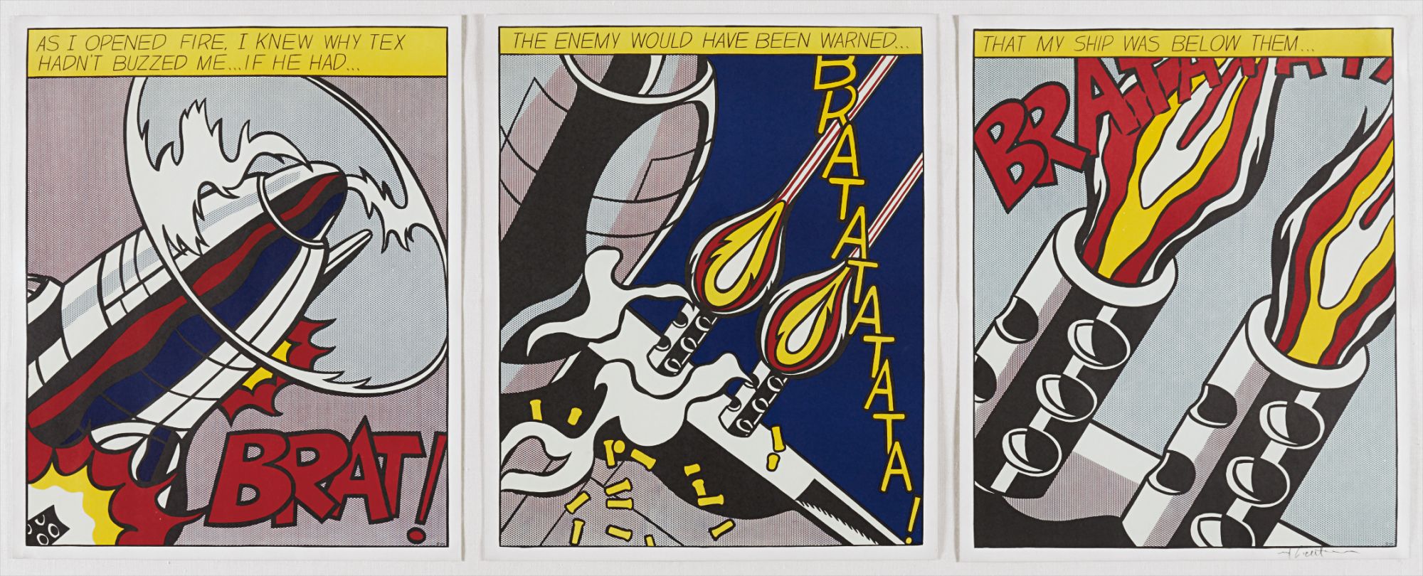Roy Lichtenstein — As I Opened Fire Poster (triptych)