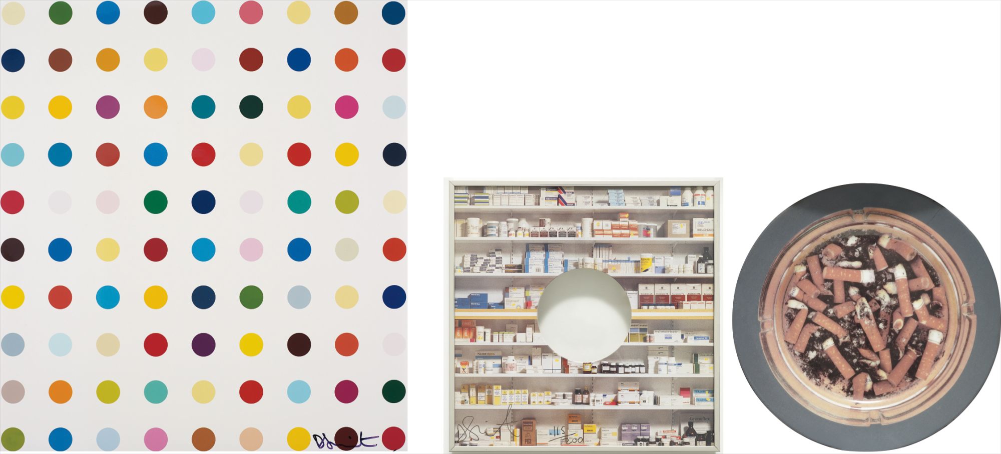 Damien Hirst — Pharmacy; Home Sweet Home; and Opium