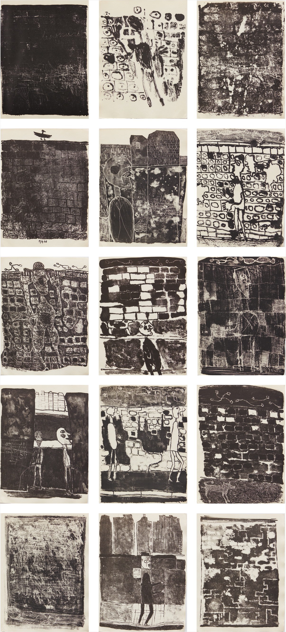 Jean Dubuffet — Les murs (The Walls): 12 poèmes de Guillevic
