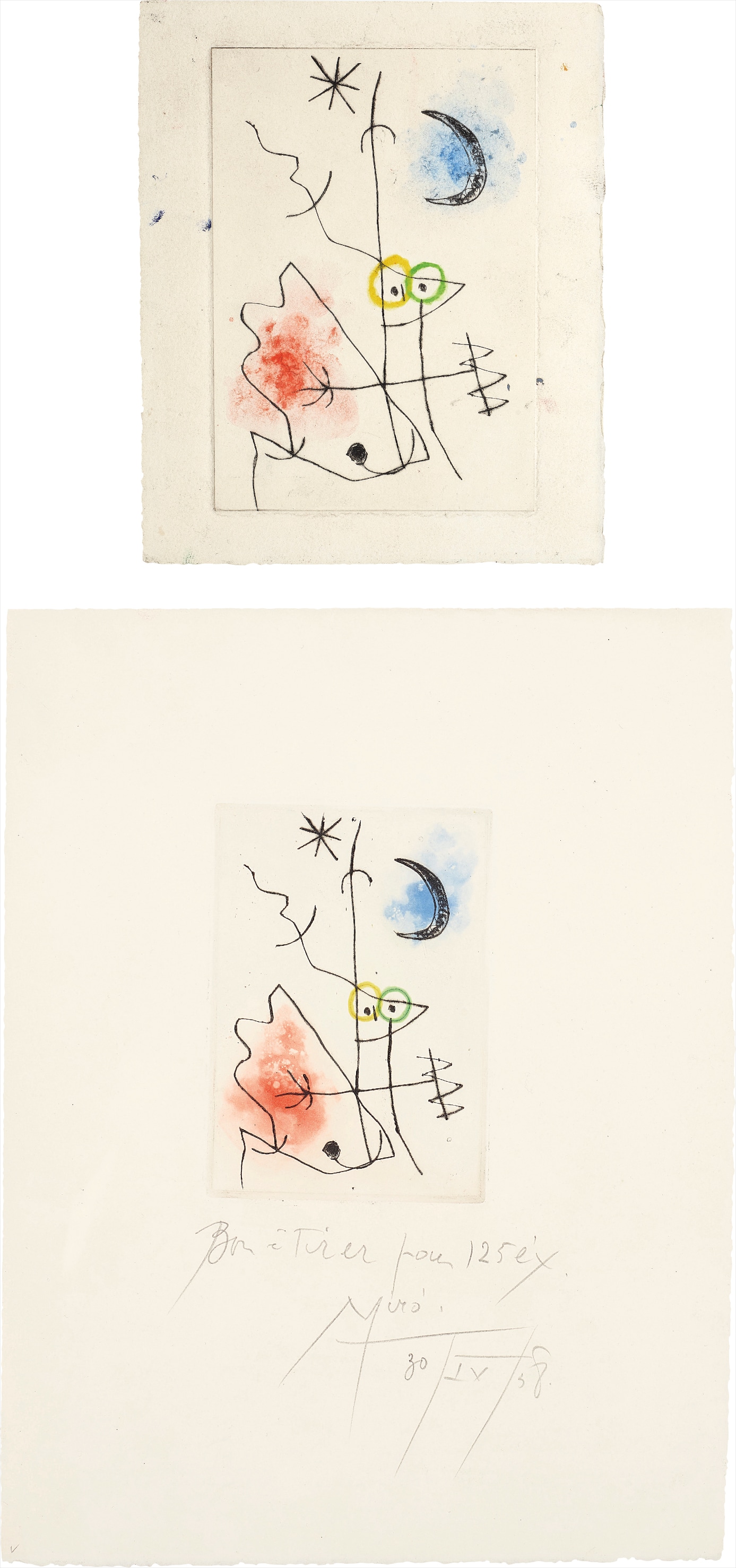 Joan Miró — Le grillon (The Cricket): two impressions