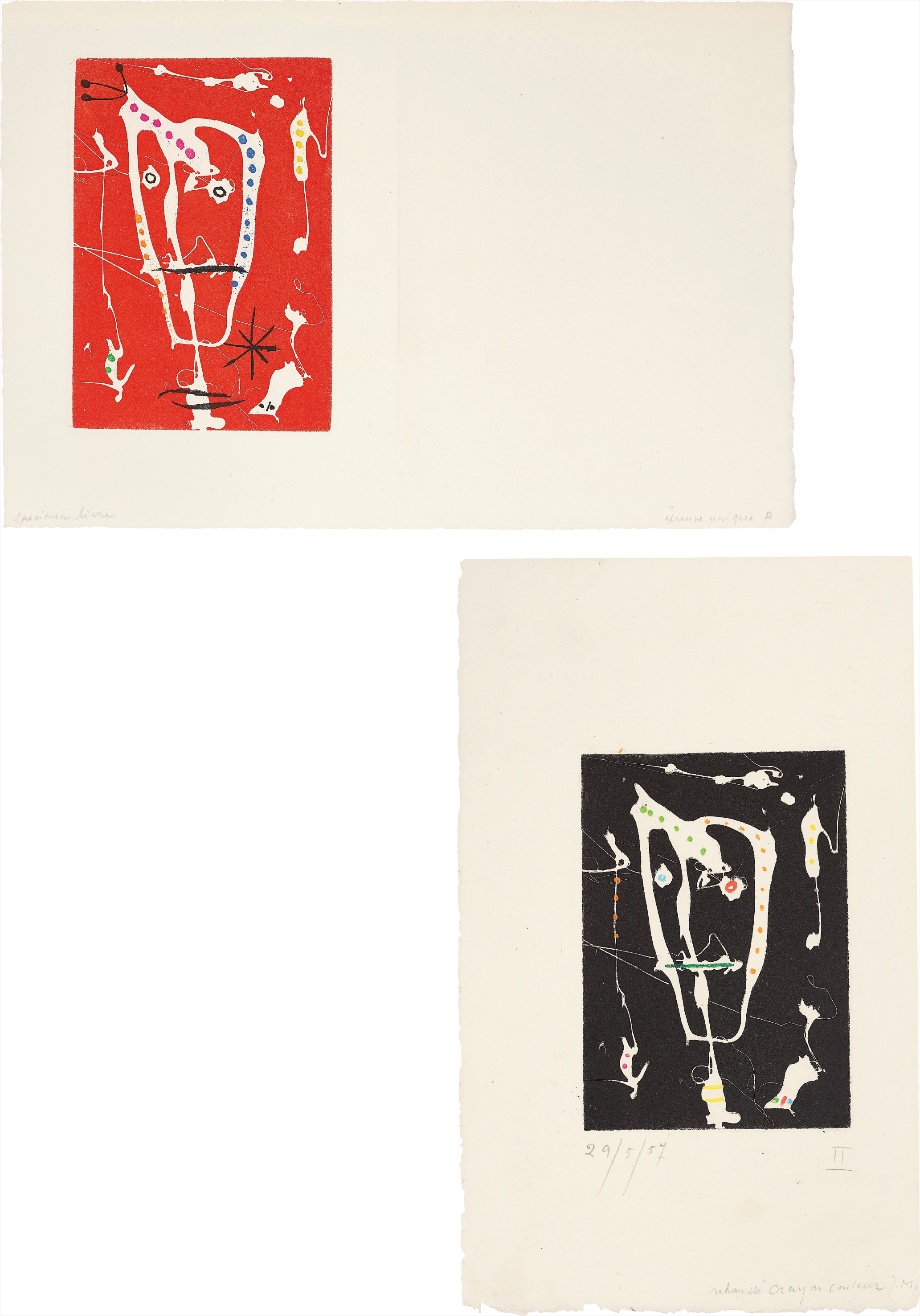 Joan Miró — Les brisants (The Breakers): two impressions