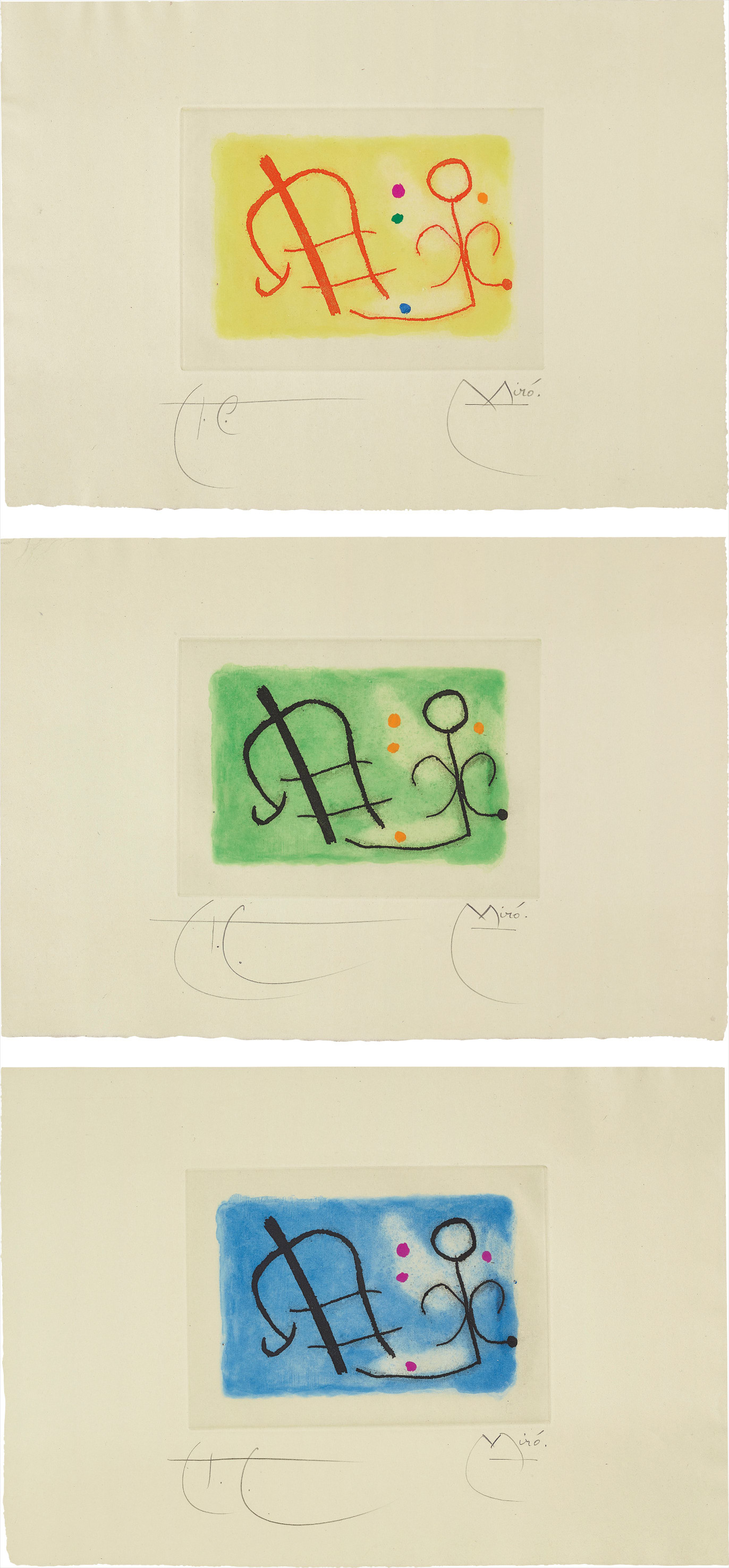 Joan Miró — Fusée (Rocket): three plates