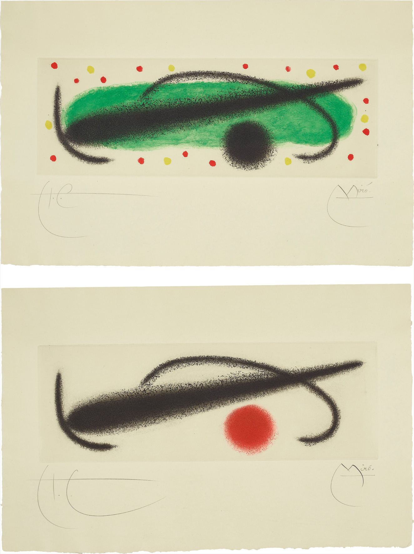 Joan Miró — Fusée (Rocket): two plates