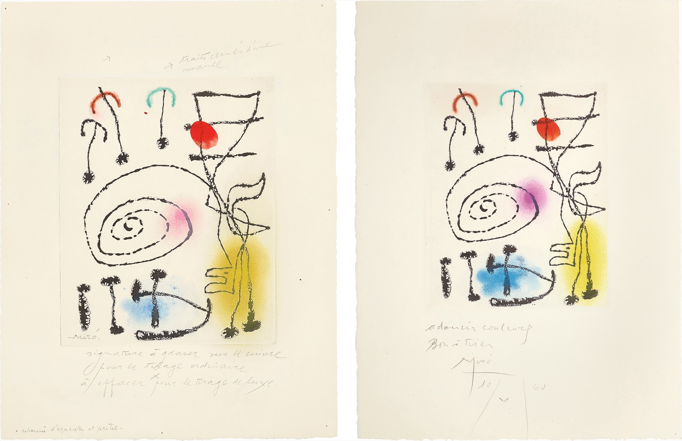 Joan Miró — La mesure du temps (The Measure of Time): two impressions