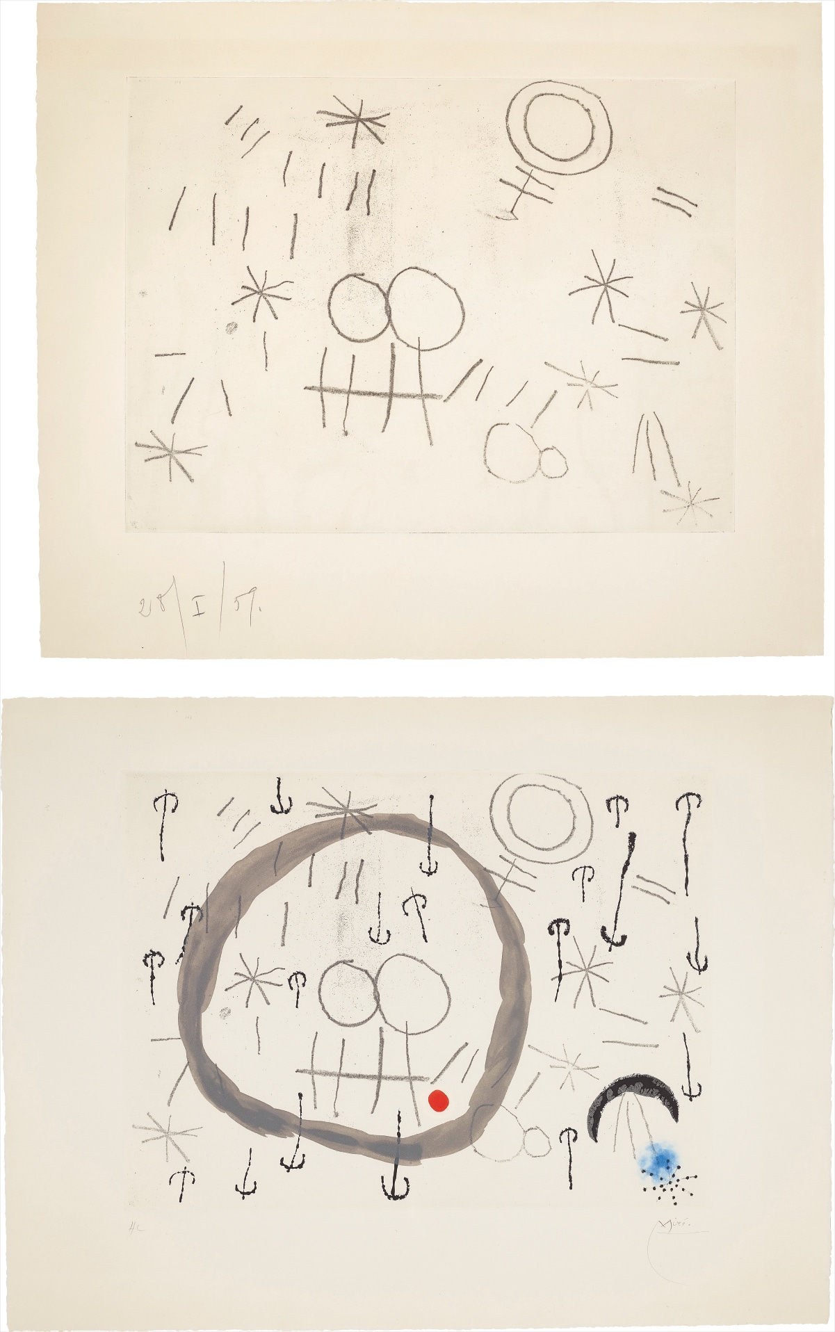 Joan Miró — Giboulées (Hail Storm): two impressions