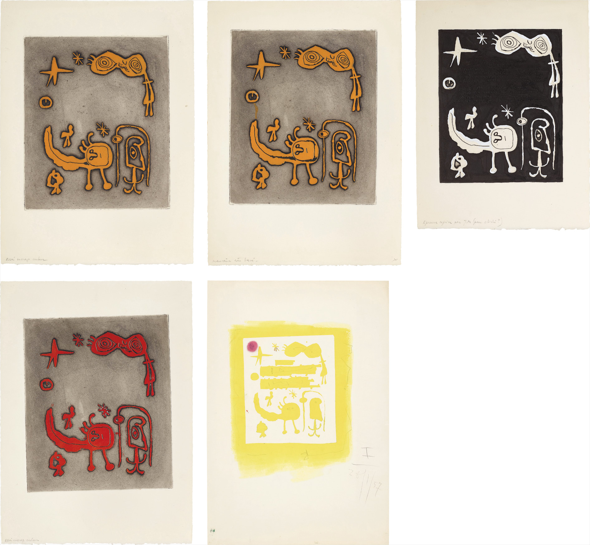 Joan Miró — Ruthven Todd Album, An Alien World for Dolores Miró: five impressions