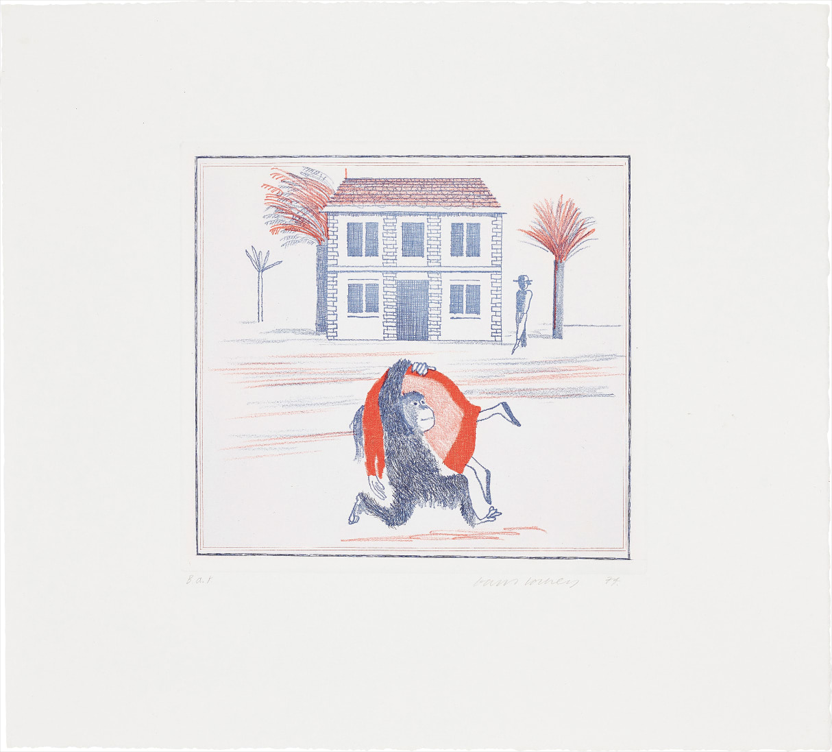 David Hockney — Geography Book (Félicité's Only View From Abroad): Illustration for "A Simple Heart" of Gustave Flaubert