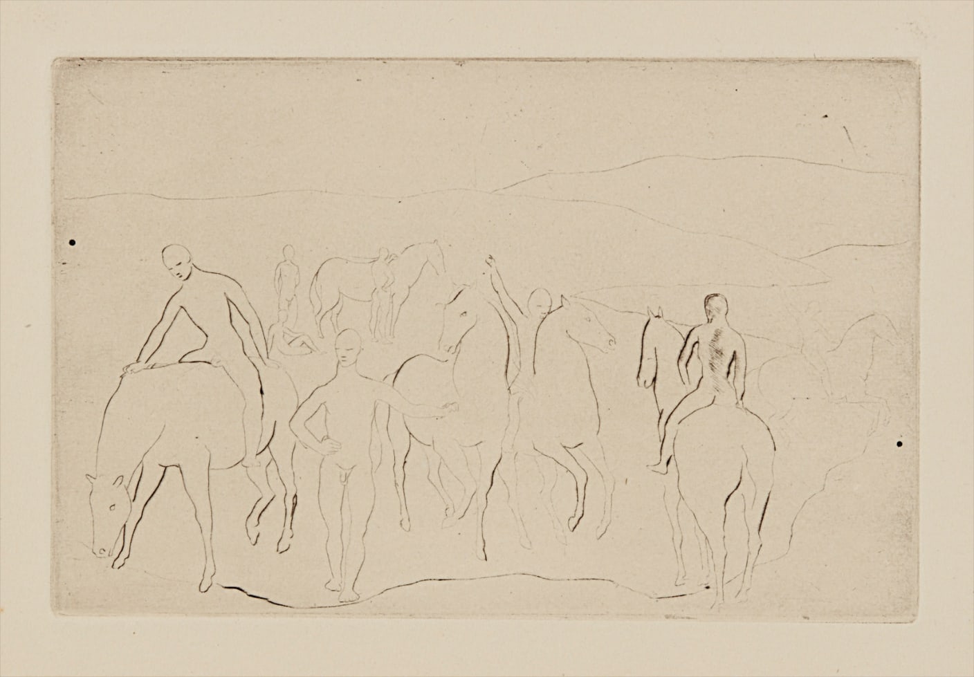 Pablo Picasso — L'Abreuvoir (Chevaux au bain), from La suite des Saltimbanques