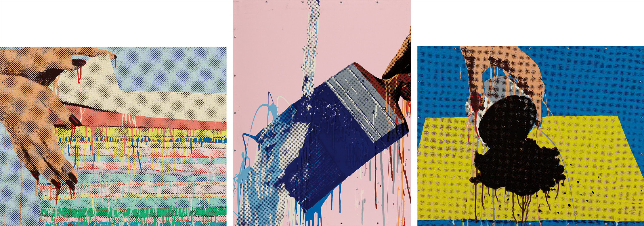 Marilyn Minter — Hands Dumping; Hands Washing; and Hands Folding