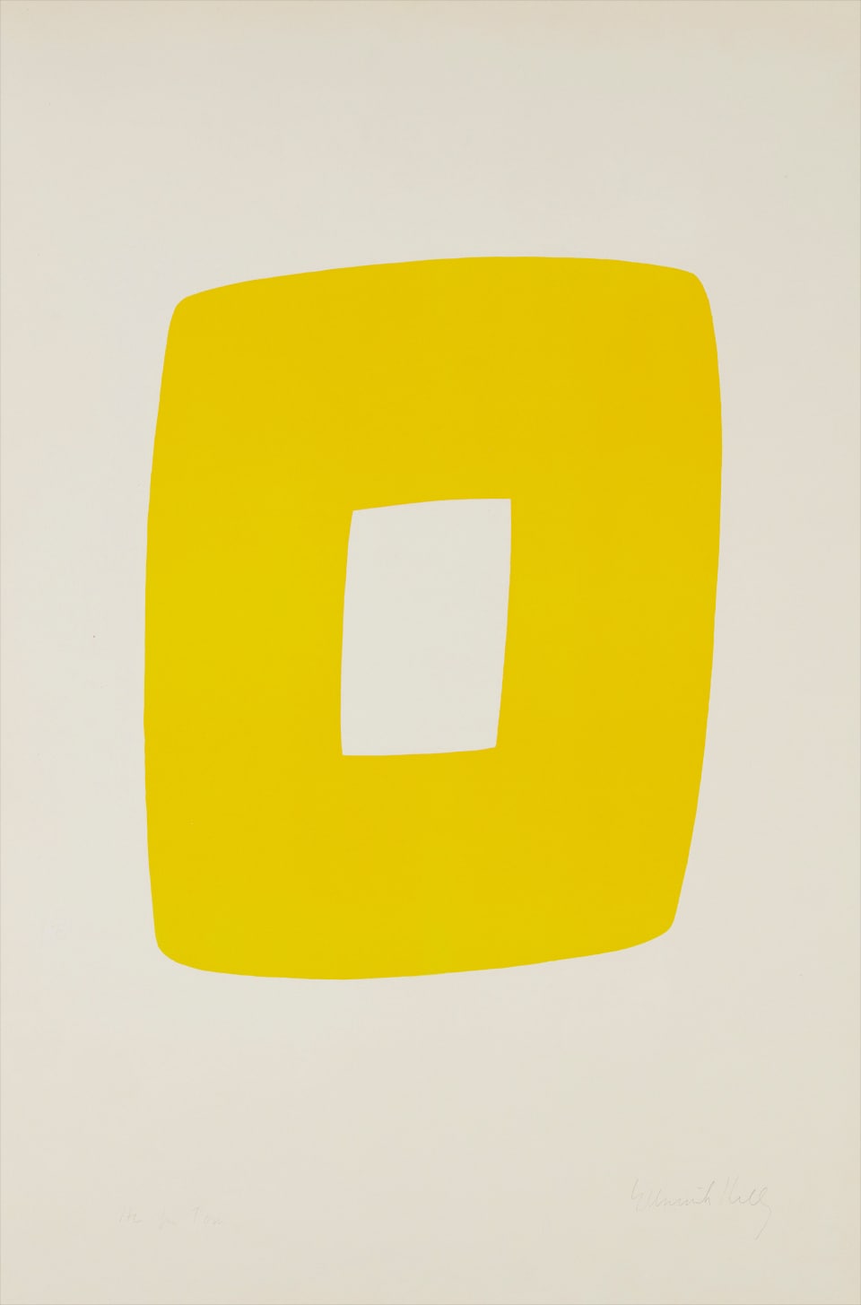 Ellsworth Kelly — [Color variant in yellow] of Black with White (Noir avec Blanc), from Suite of Twenty-Seven Color Lithographs