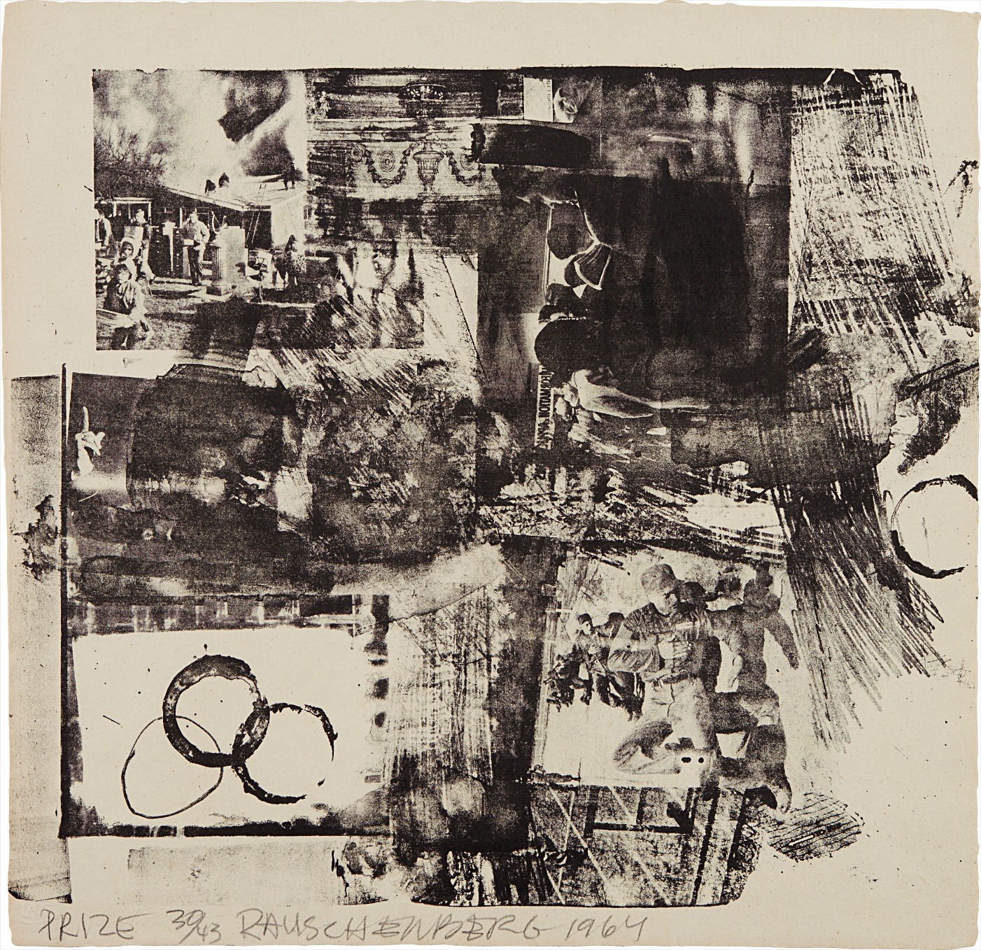 Robert Rauschenberg — Prize, from XXXIV Drawings for Dante’s Inferno