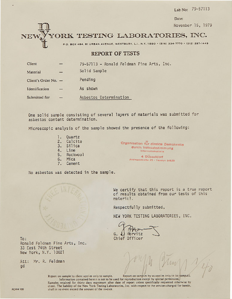 Joseph Beuys — Report of Tests