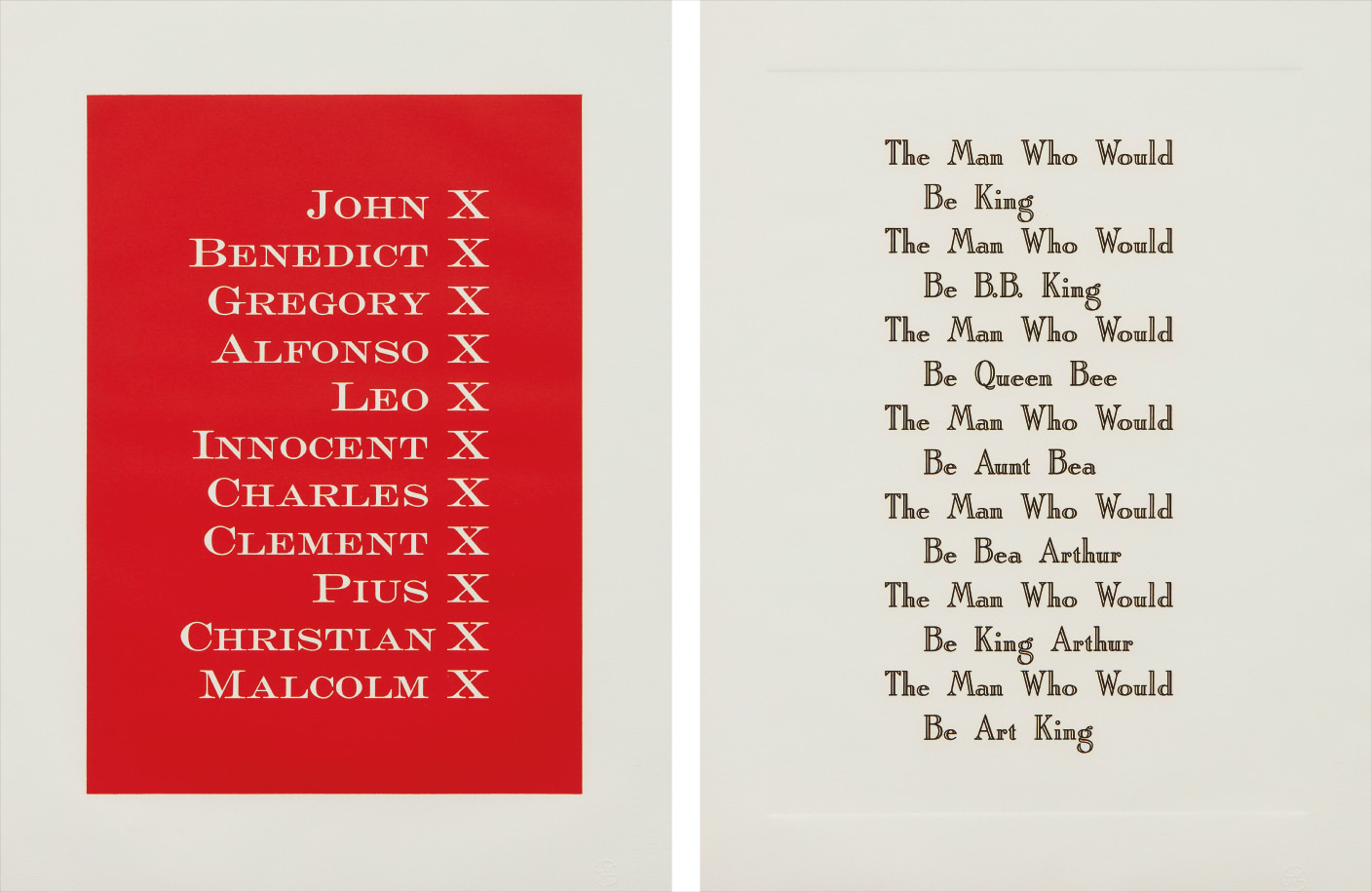 Kay Rosen — Palimpsest; and The Man