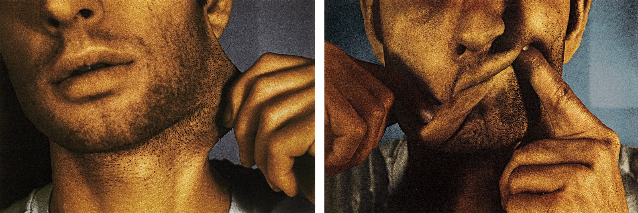 Bruce Nauman — Cockeye Lips; and Neck Pull, from Infrared Outtakes