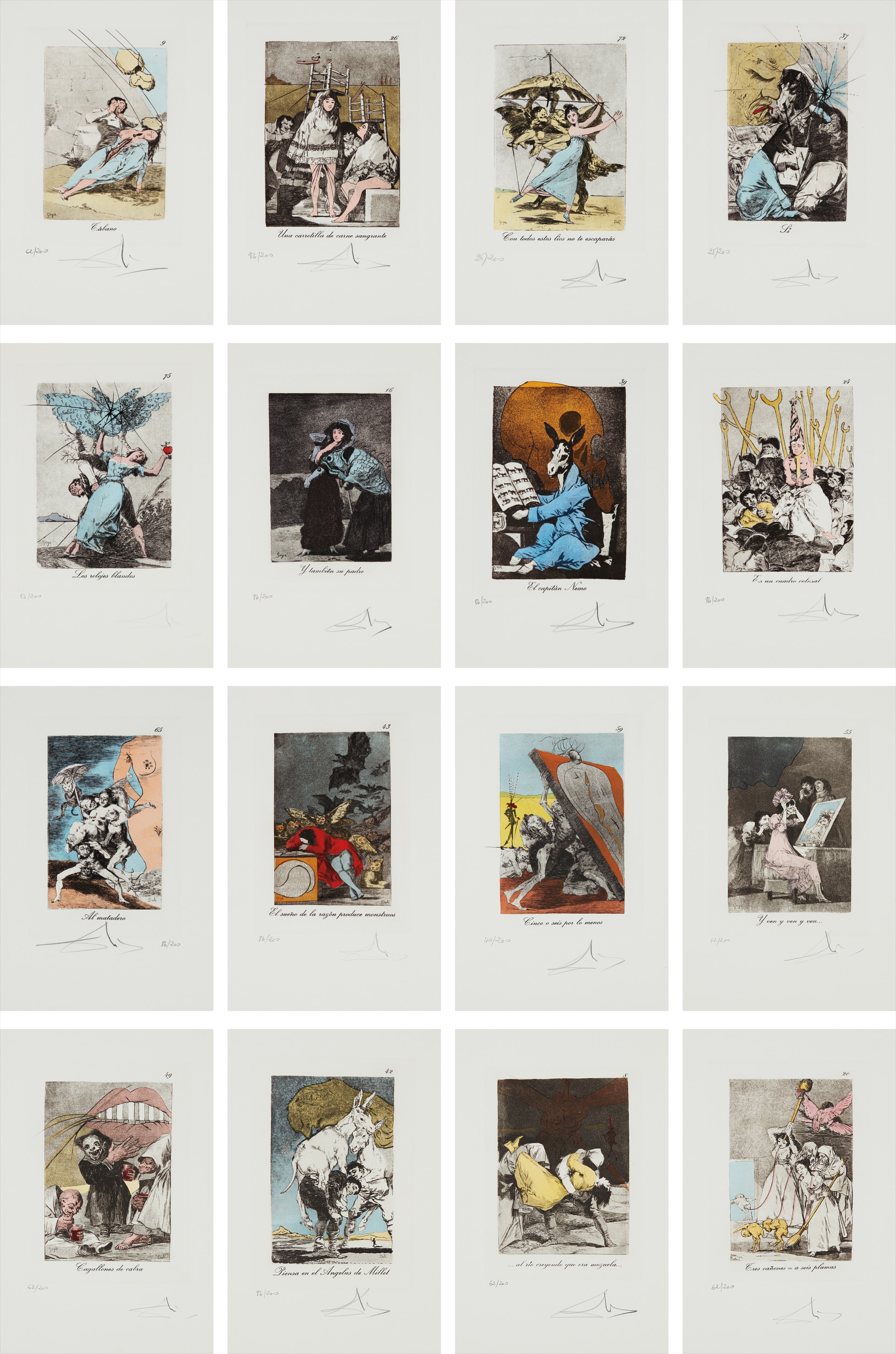 Salvador Dalí — Les Caprices de Goya de Dali (Dali’s ‘Caprichos’ by Goya): 78 plates