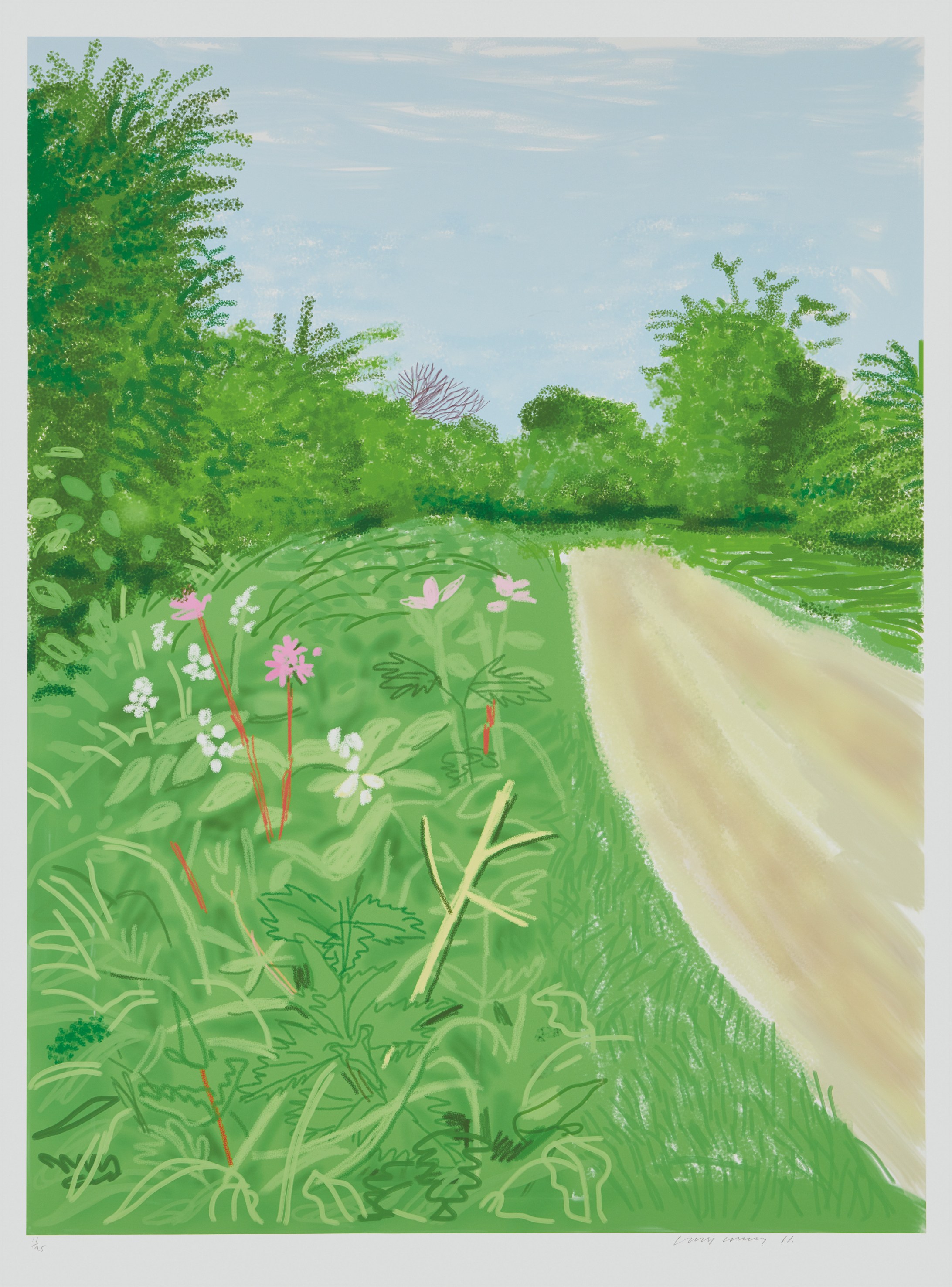 David Hockney — The Arrival of Spring in Woldgate, East Yorkshire in 2011, April 26, 2011